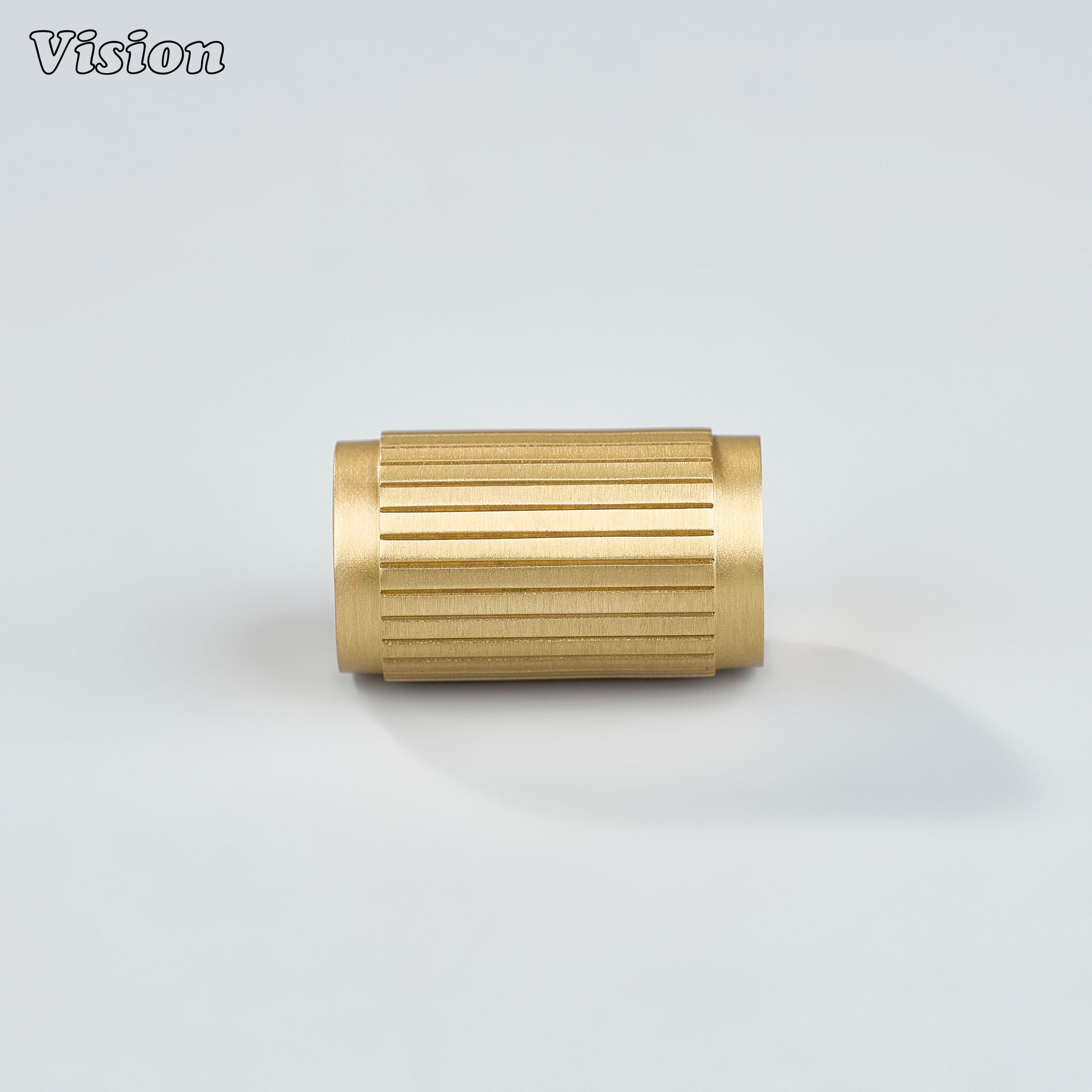 Premium gold linear knurled cylinder knob for modern cabinet furniture