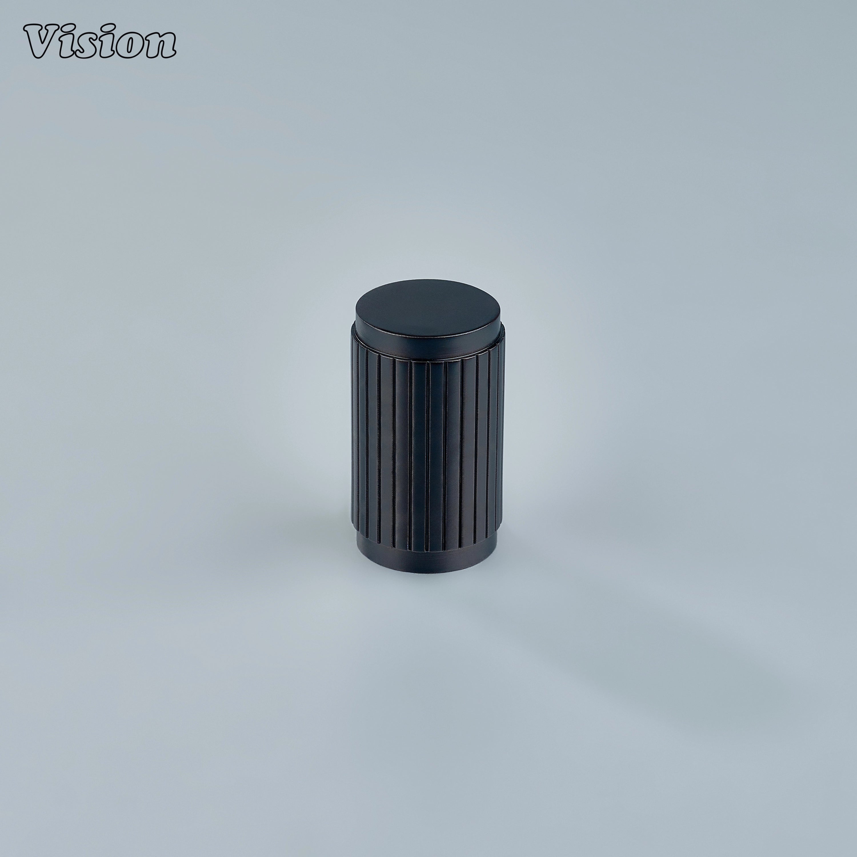 Oil Rubbed Bronze linear knurled brass cabinet knob with cylinder profile