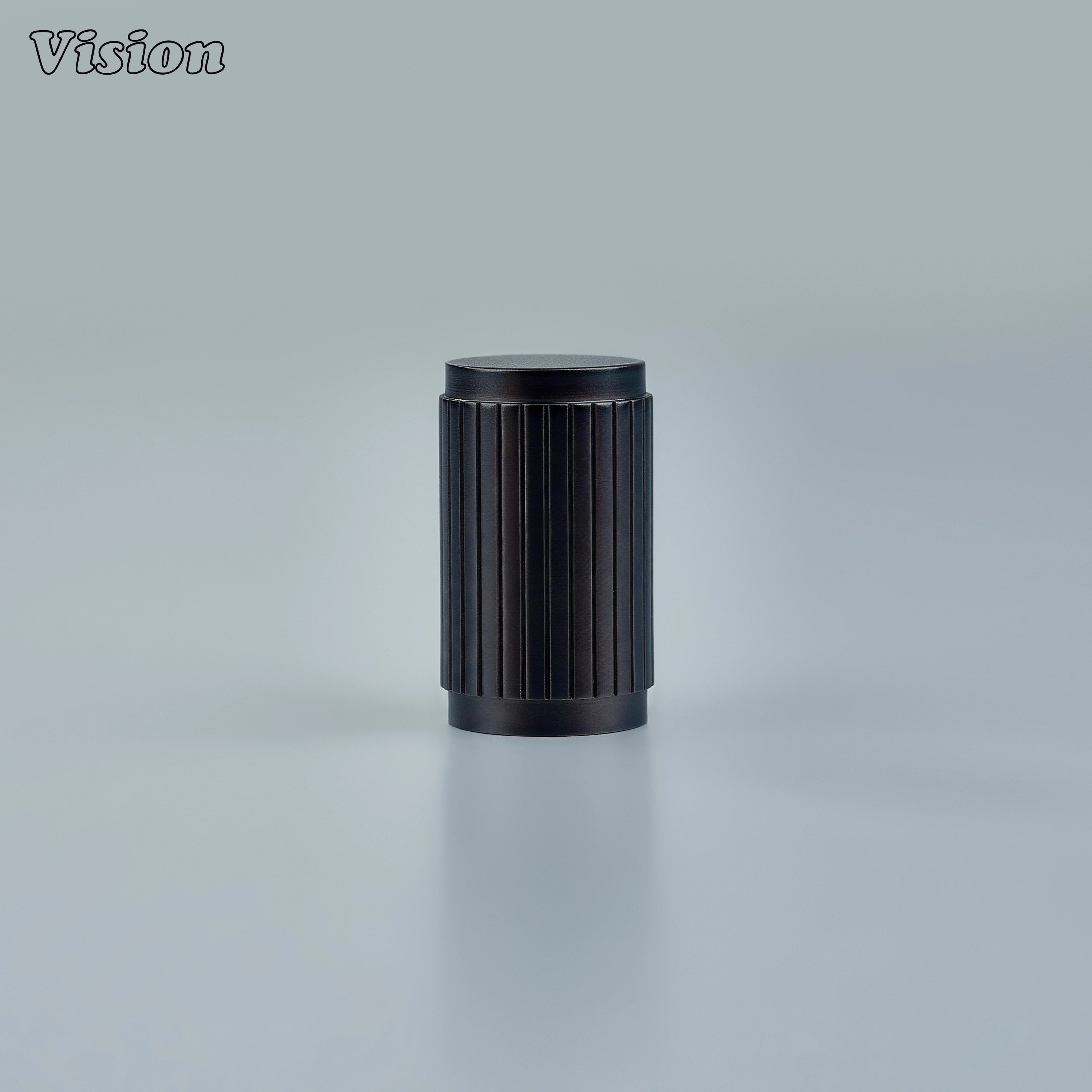 Linear knurled Oil Rubbed Bronze cabinet knob in solid brass for wardrobes