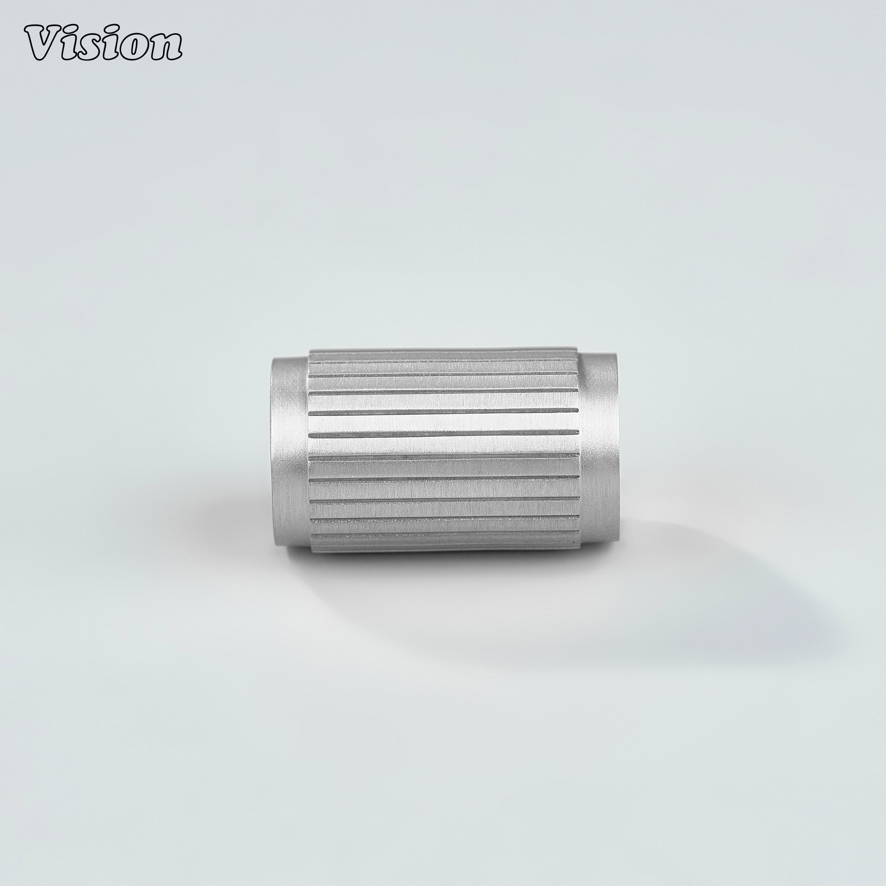 Solid brass Silver linear knurled cylinder knob for wardrobes