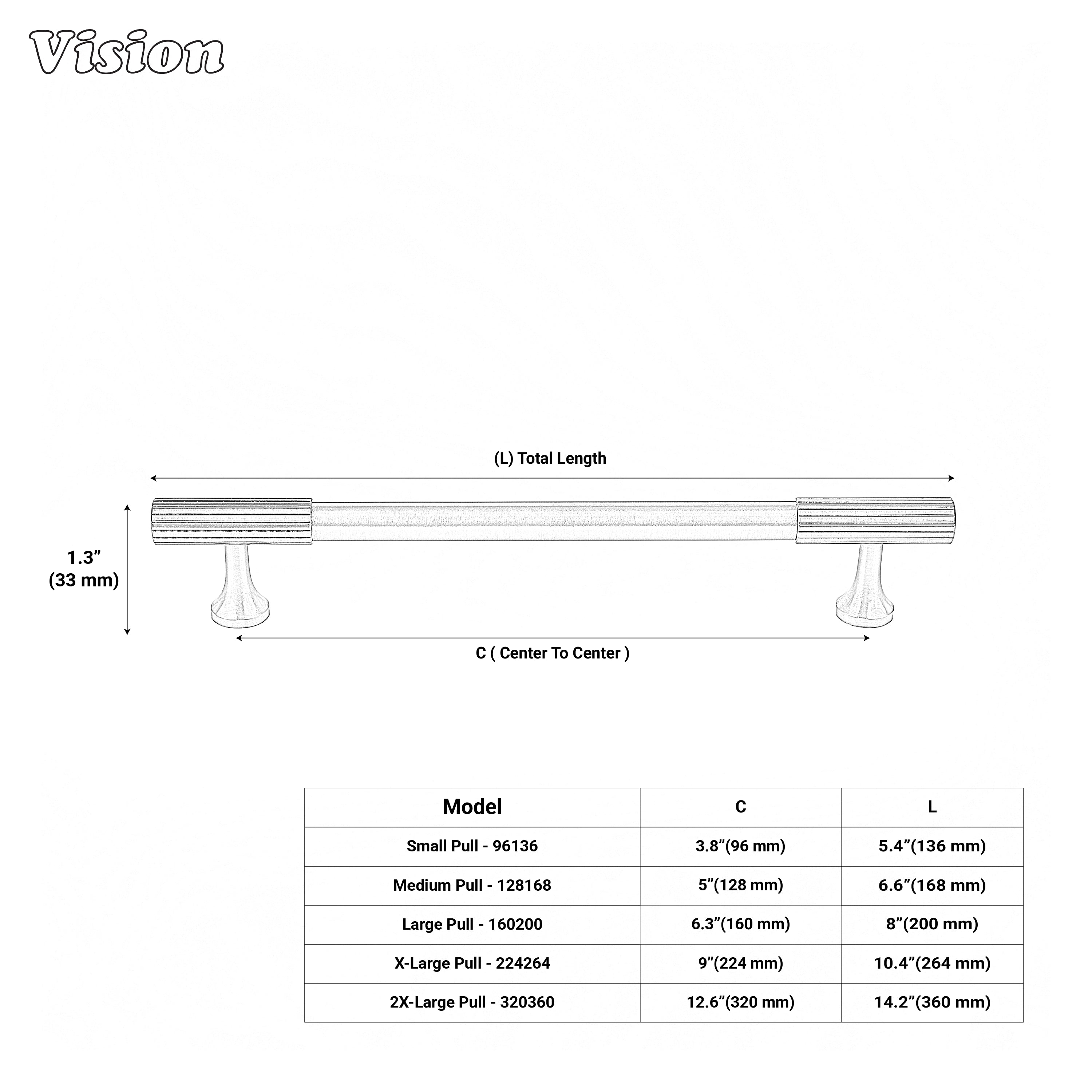 Oil rubbed bronze linear-knurled cabinet handle ideal for wardrobes and drawers.