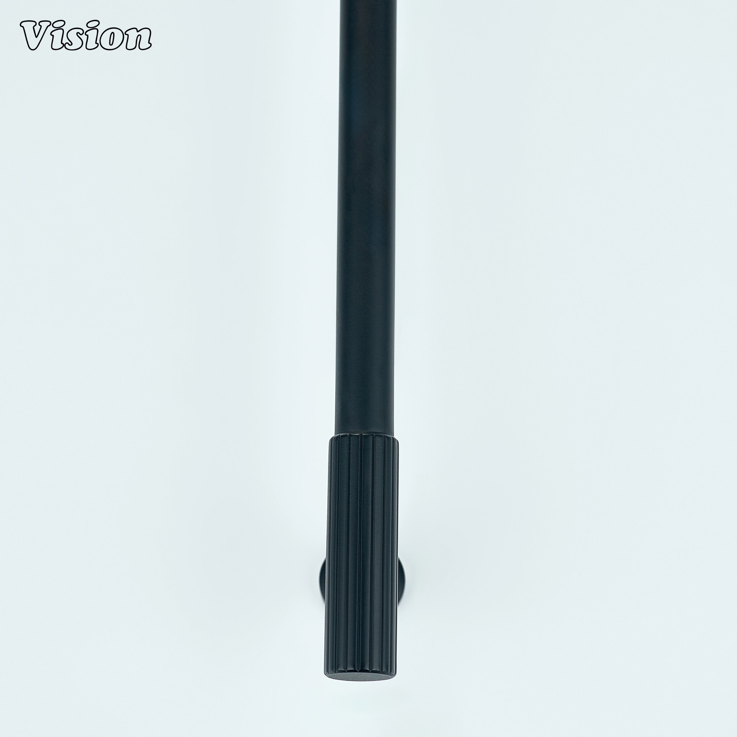 Solid brass black handle with precision knurled ends for a bold, modern look.