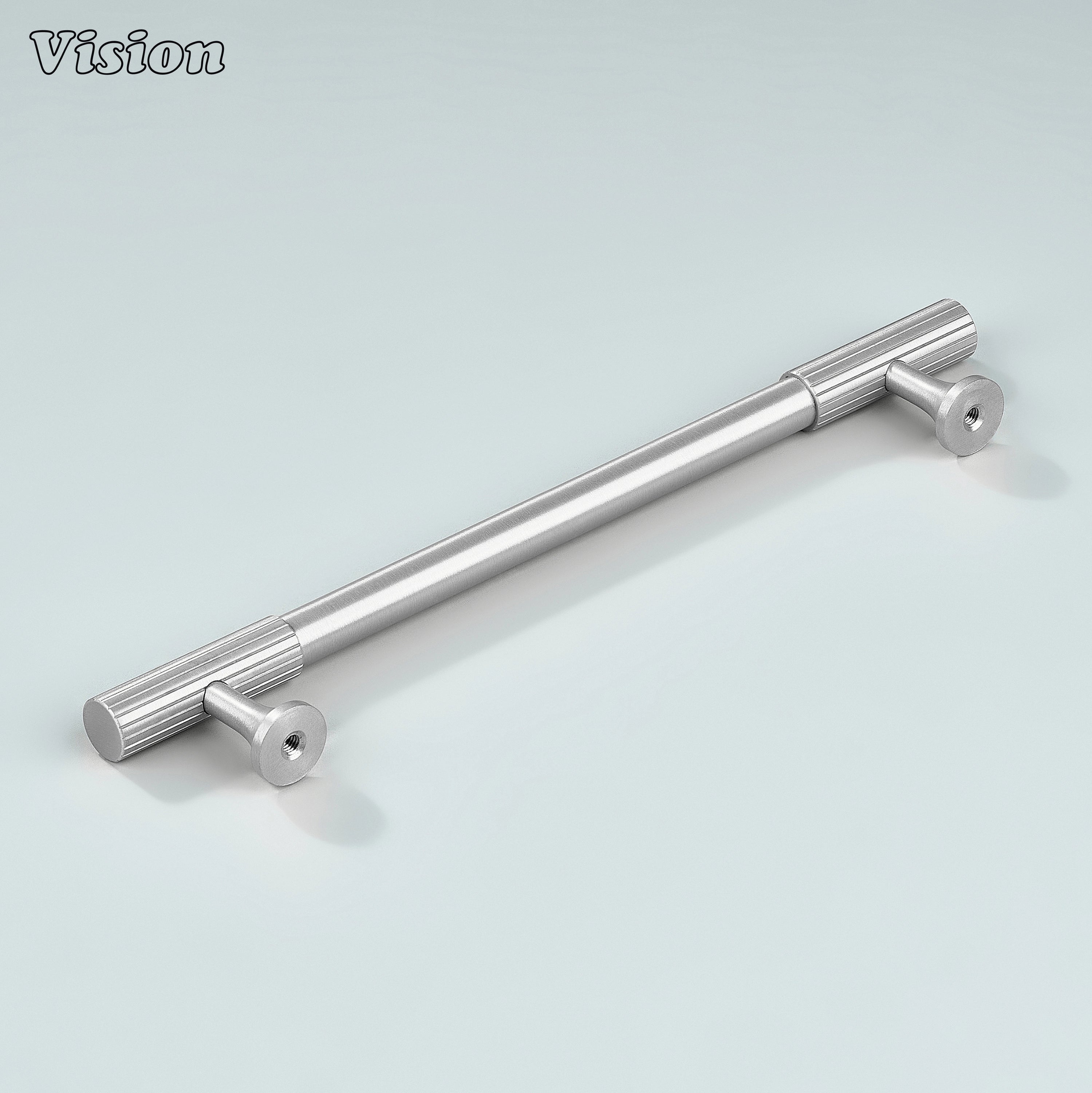 Solid brass silver handle with detailed knurled texture on both ends.