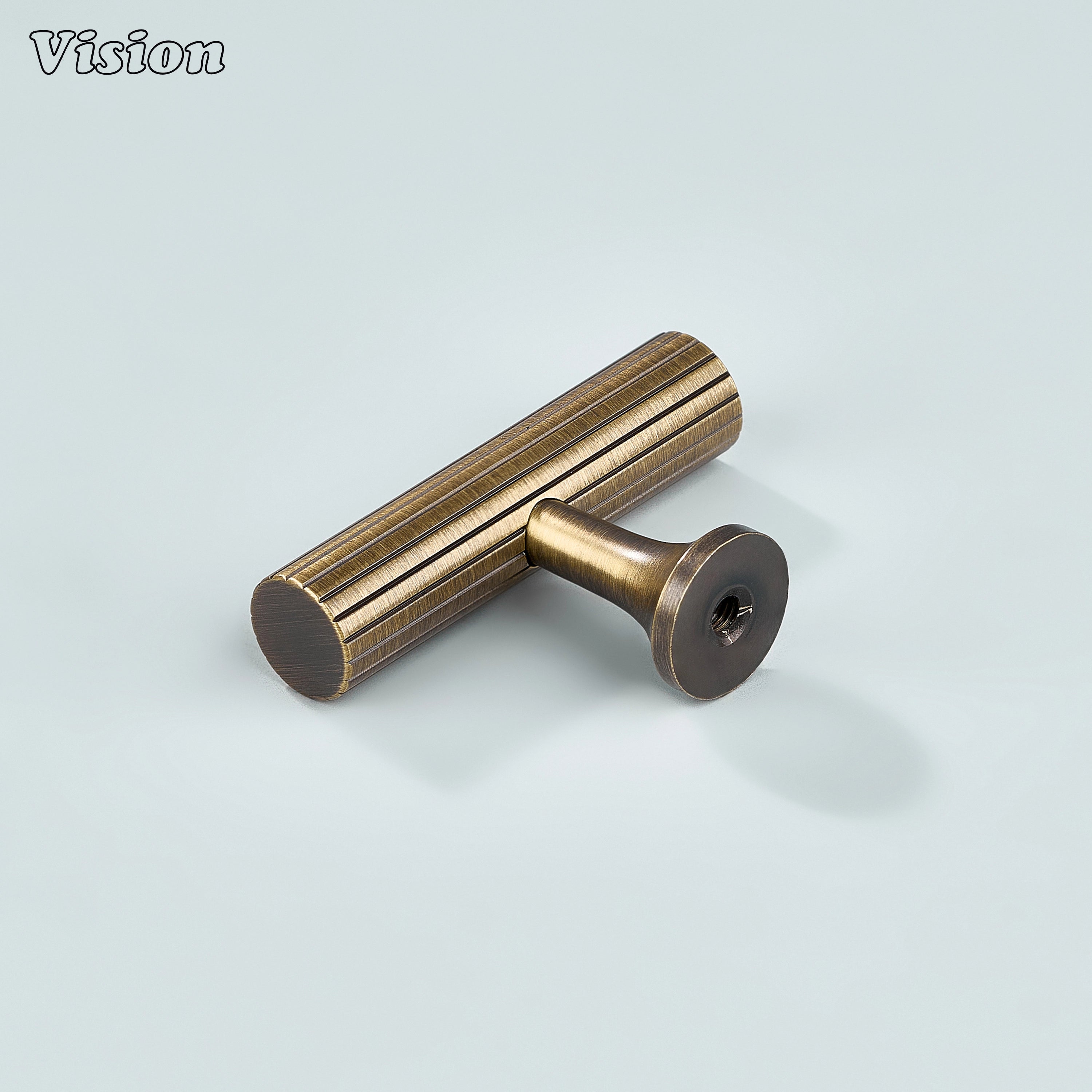 Solid brass antique bronze T-knob for cupboards.