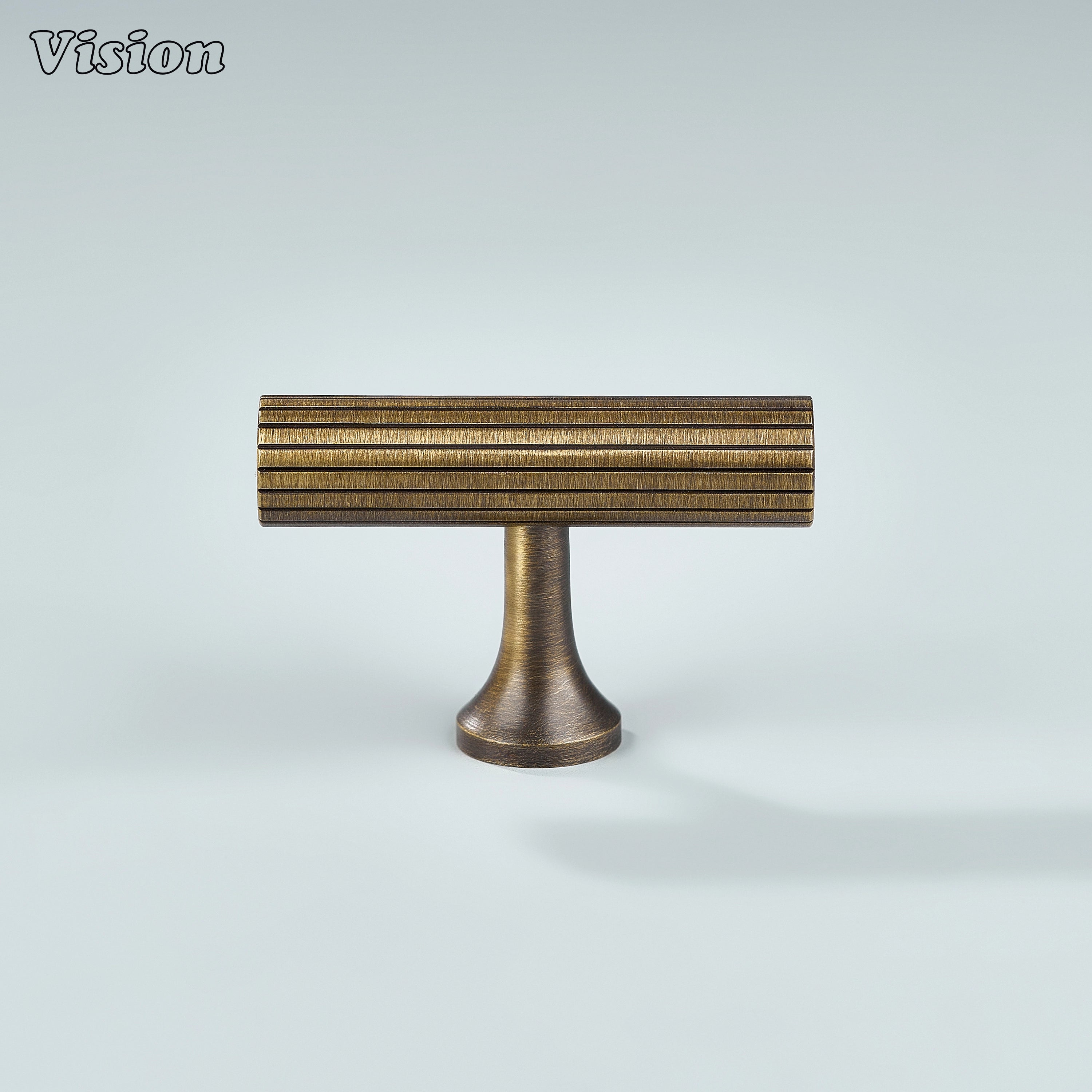 Classic antique bronze T-knob for furniture drawers.