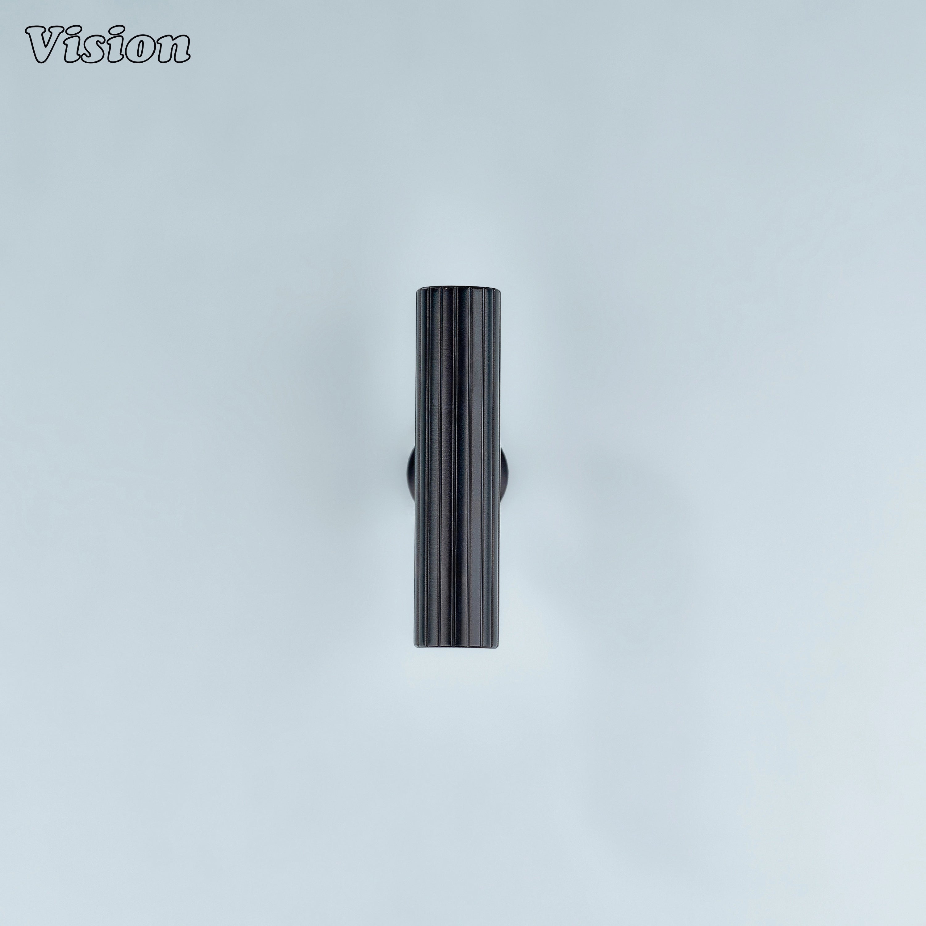 Oil rubbed bronze brass T-knob with linear knurling.