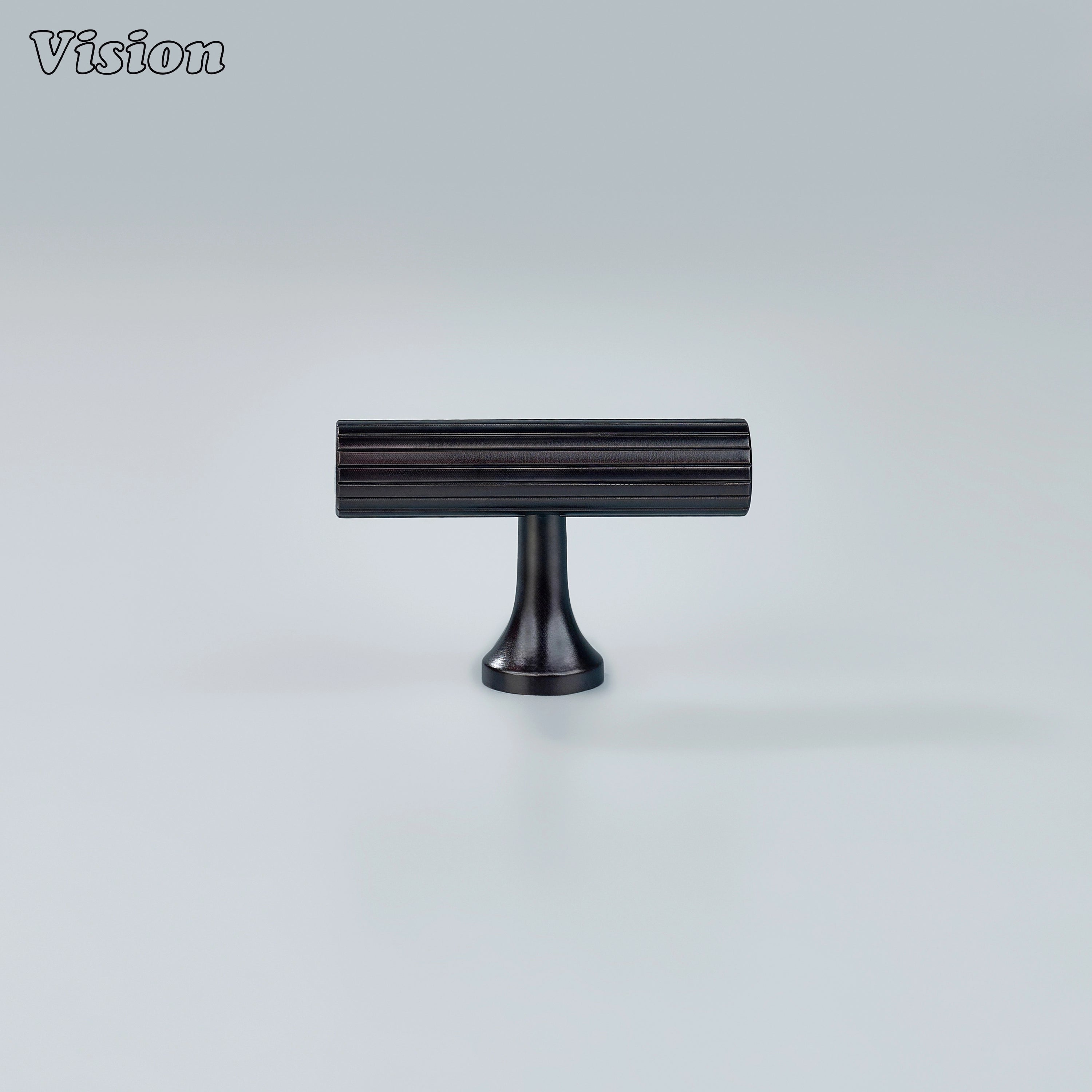 Rich oil rubbed bronze T-knob for modern cabinetry.