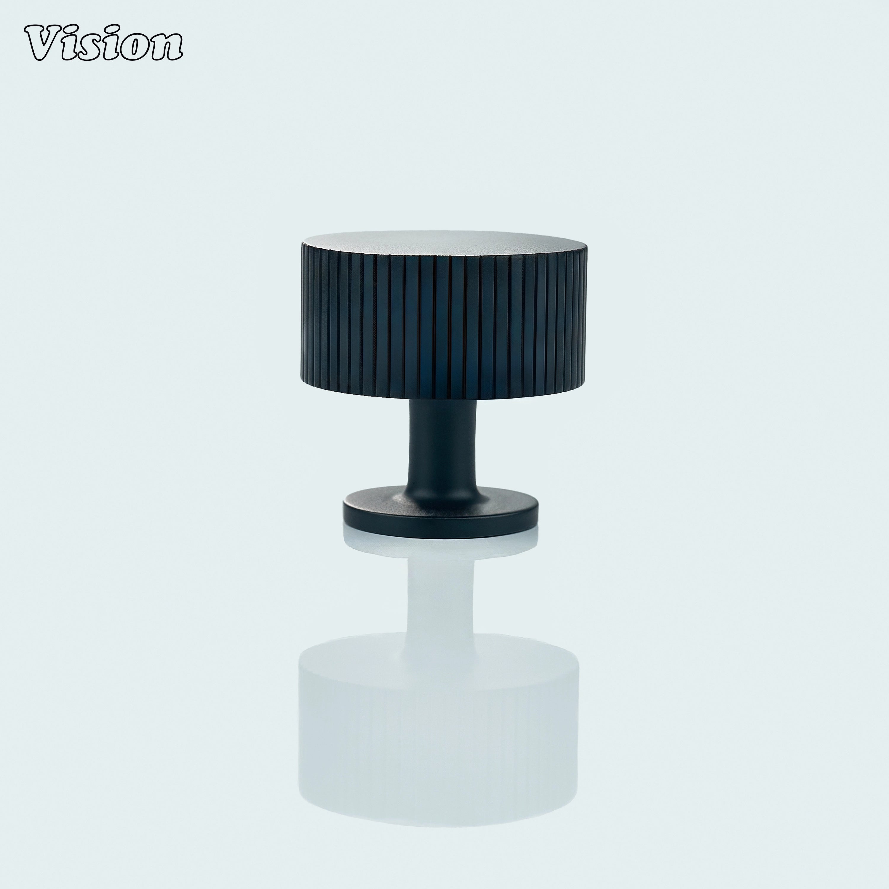 Black round cabinet knob with precision knurling for modern furniture interiors