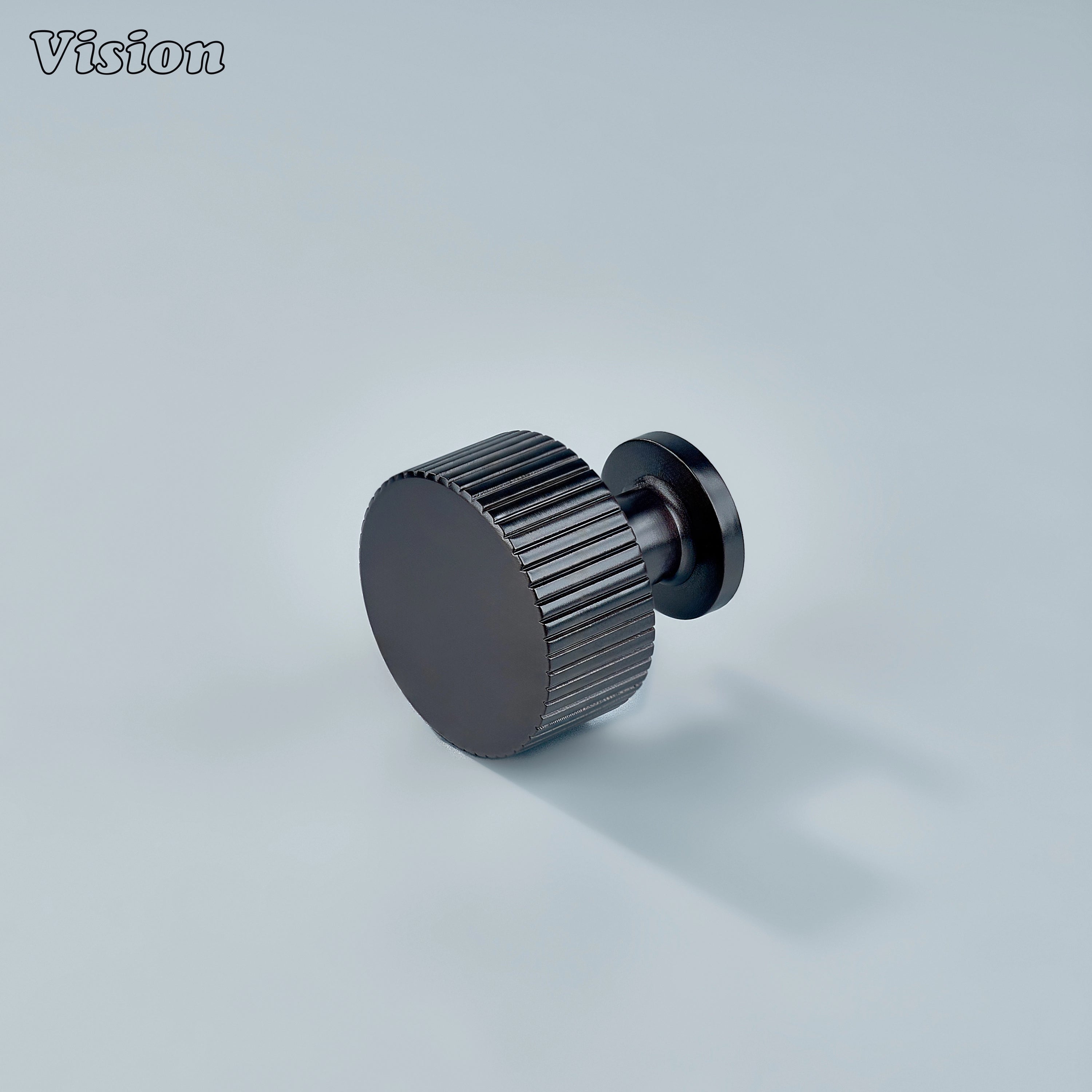 Oil Rubbed Bronze linear knurled cabinet knob with round profile for kitchen cabinets