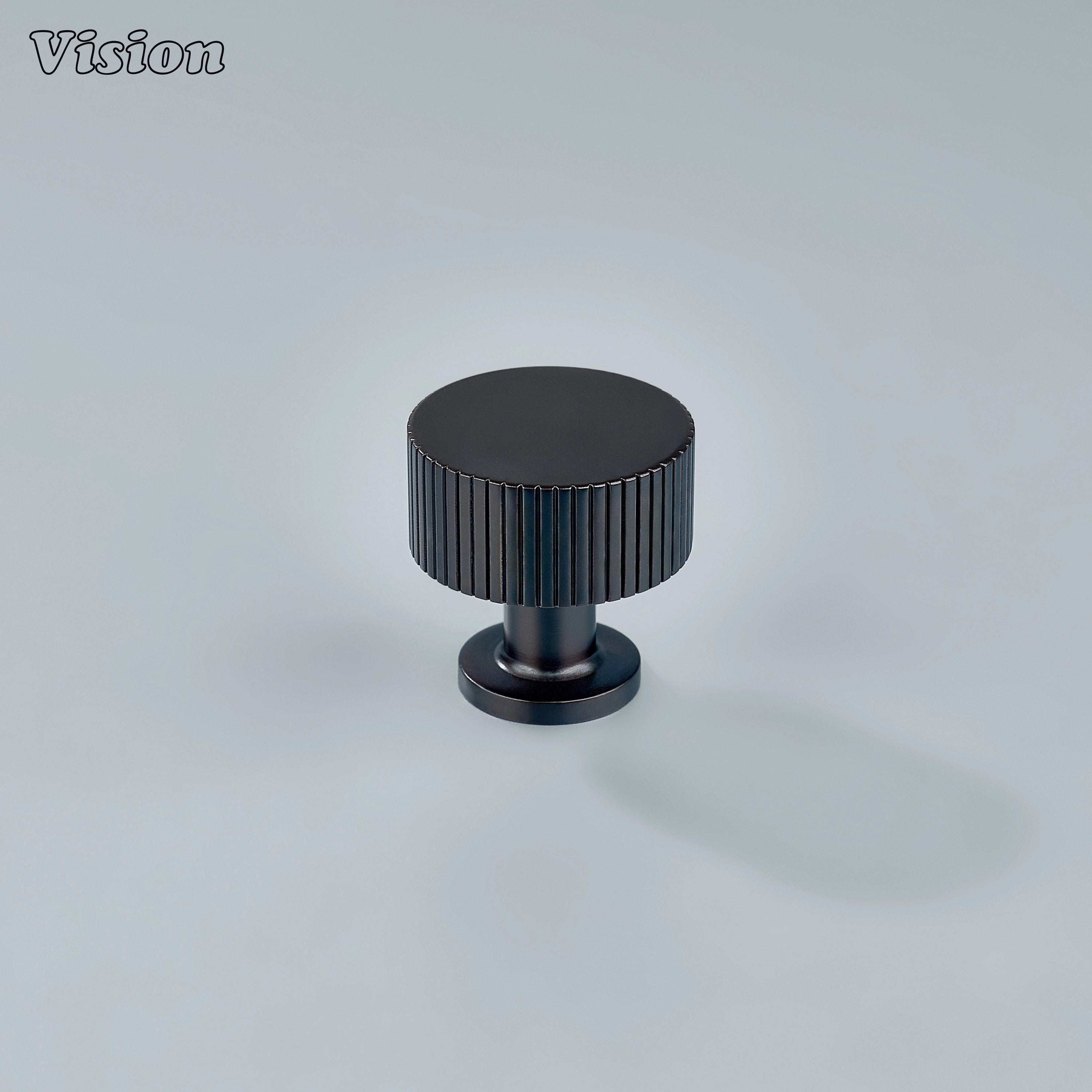 Oil Rubbed Bronze round cabinet knob featuring knurled detailing for drawers and furniture