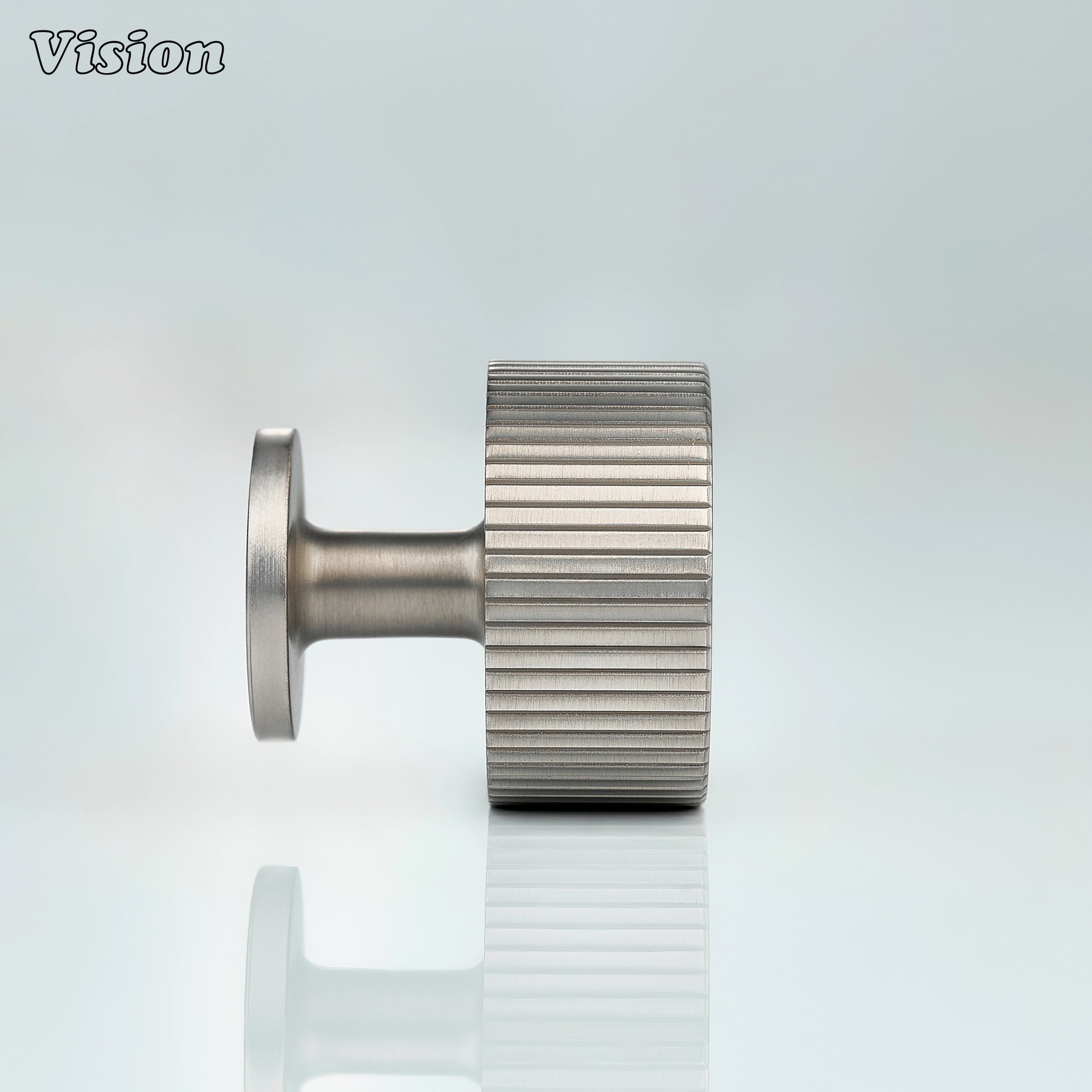 Silver linear knurled round cabinet knob for premium furniture hardware use