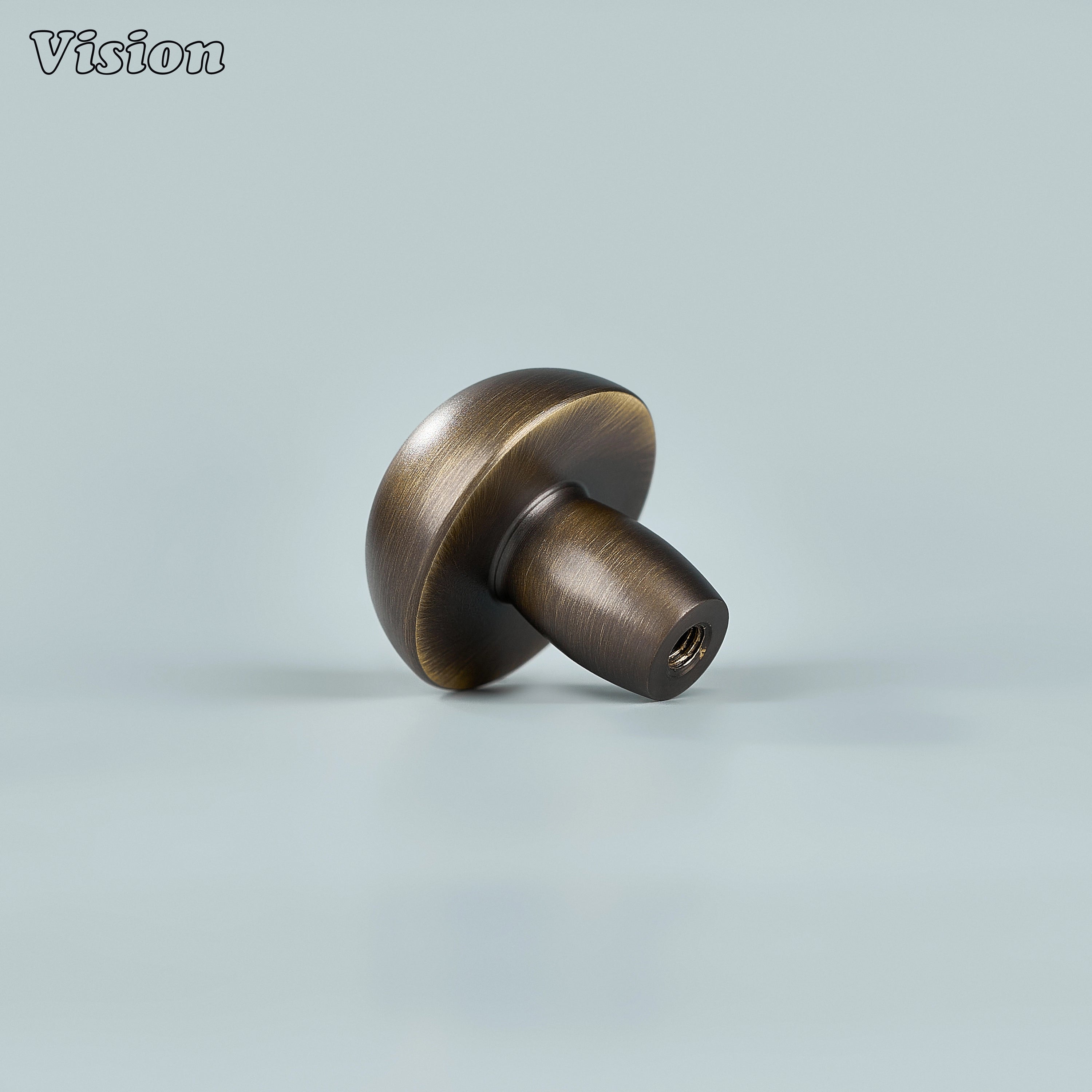 Solid brass Antique Bronze cabinet knob featuring smooth mushroom design for wardrobe and dresser furniture