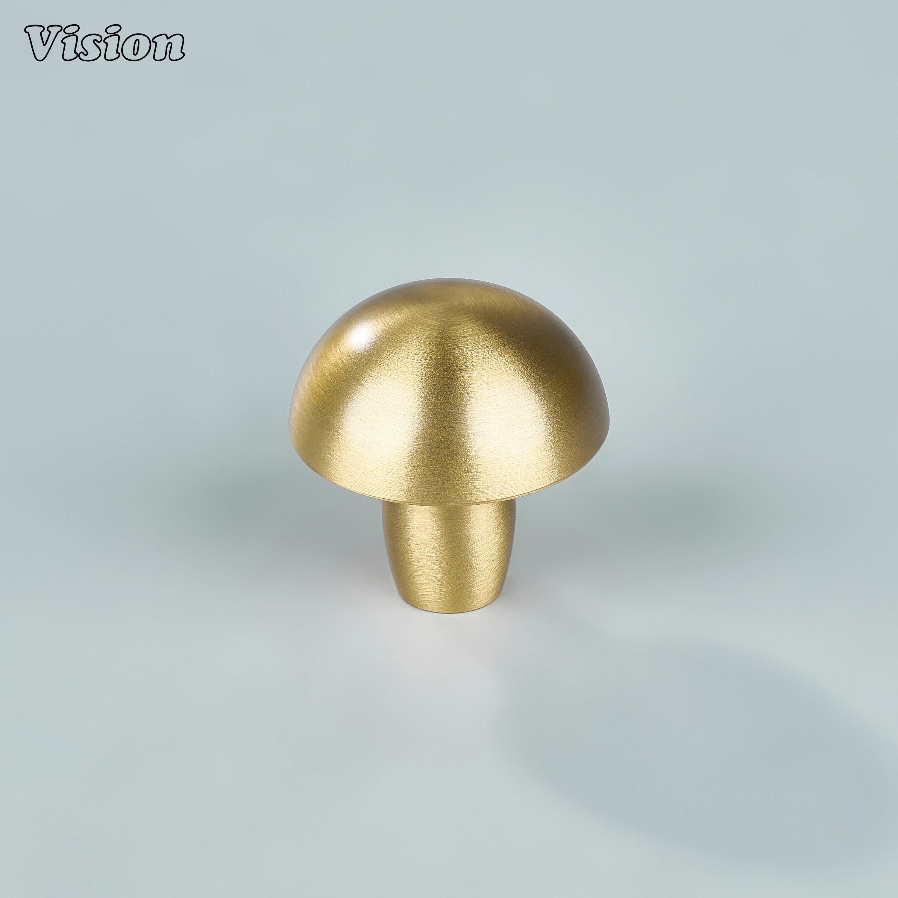 Premium Gold cabinet knob featuring plain mushroom profile for contemporary kitchen cupboards and drawers
