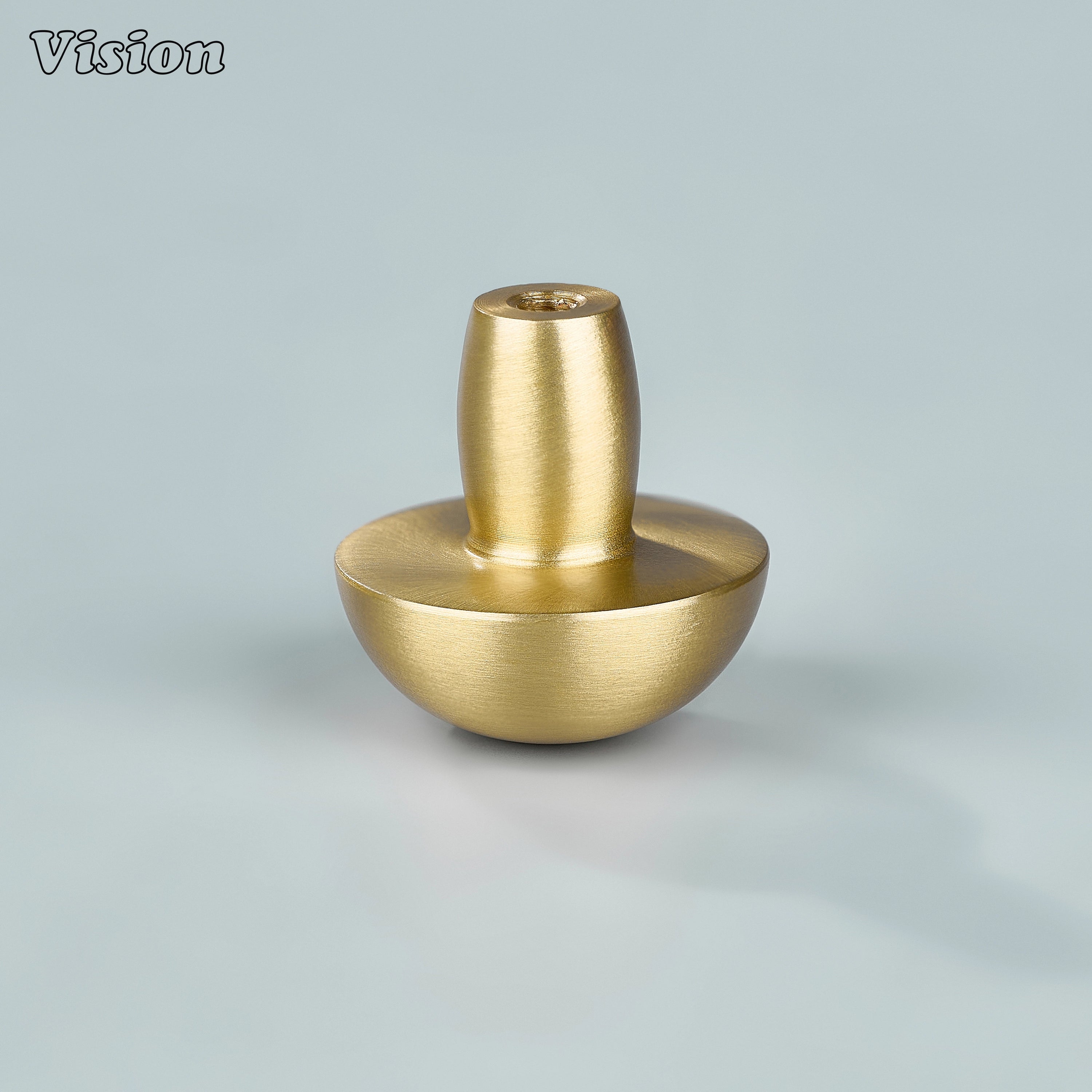 Gold finish mushroom cabinet knob with elegant curved top and satin brass detailing for cabinet furniture