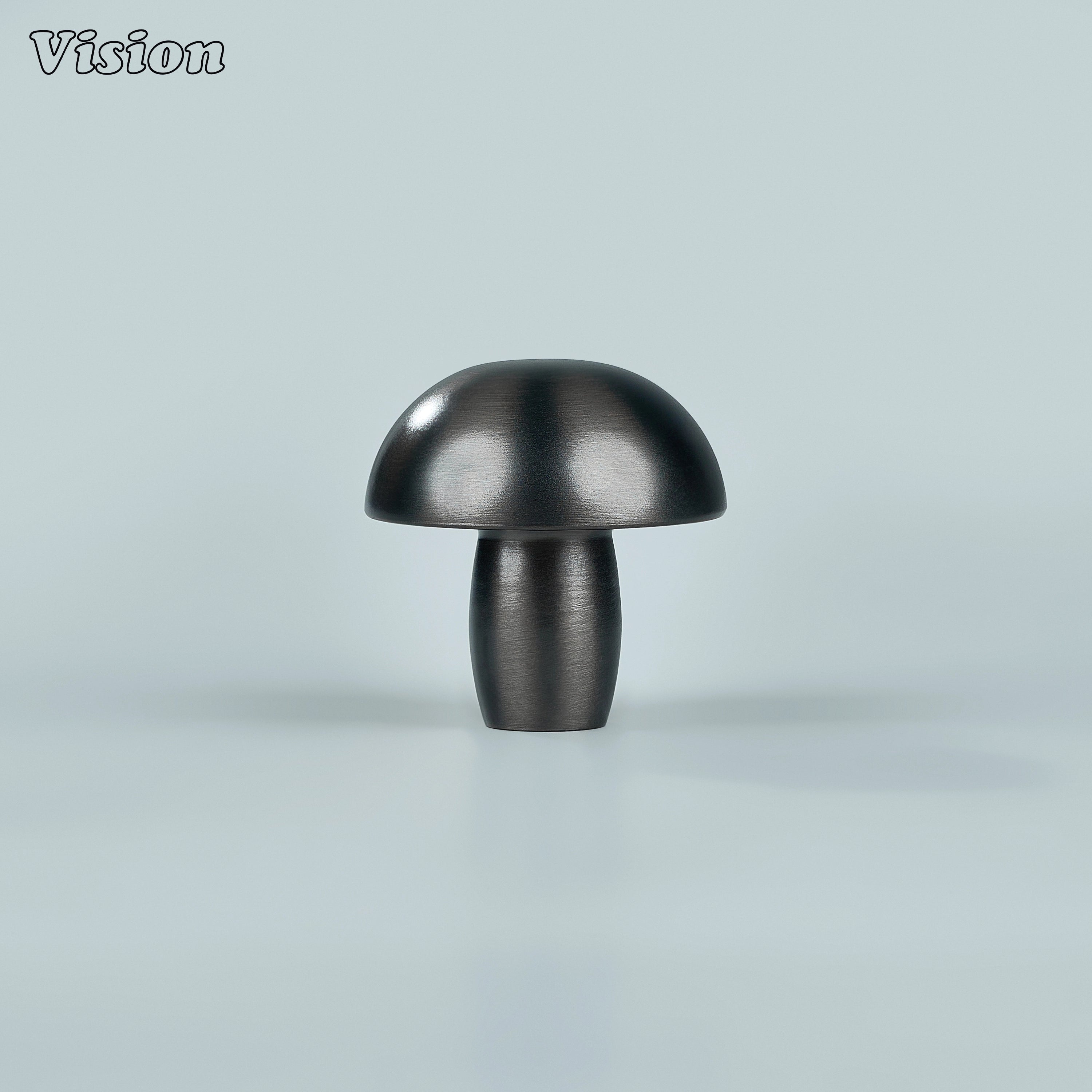 Gunmetal solid brass mushroom cabinet knob with smooth round profile for modern kitchen cabinets and drawers