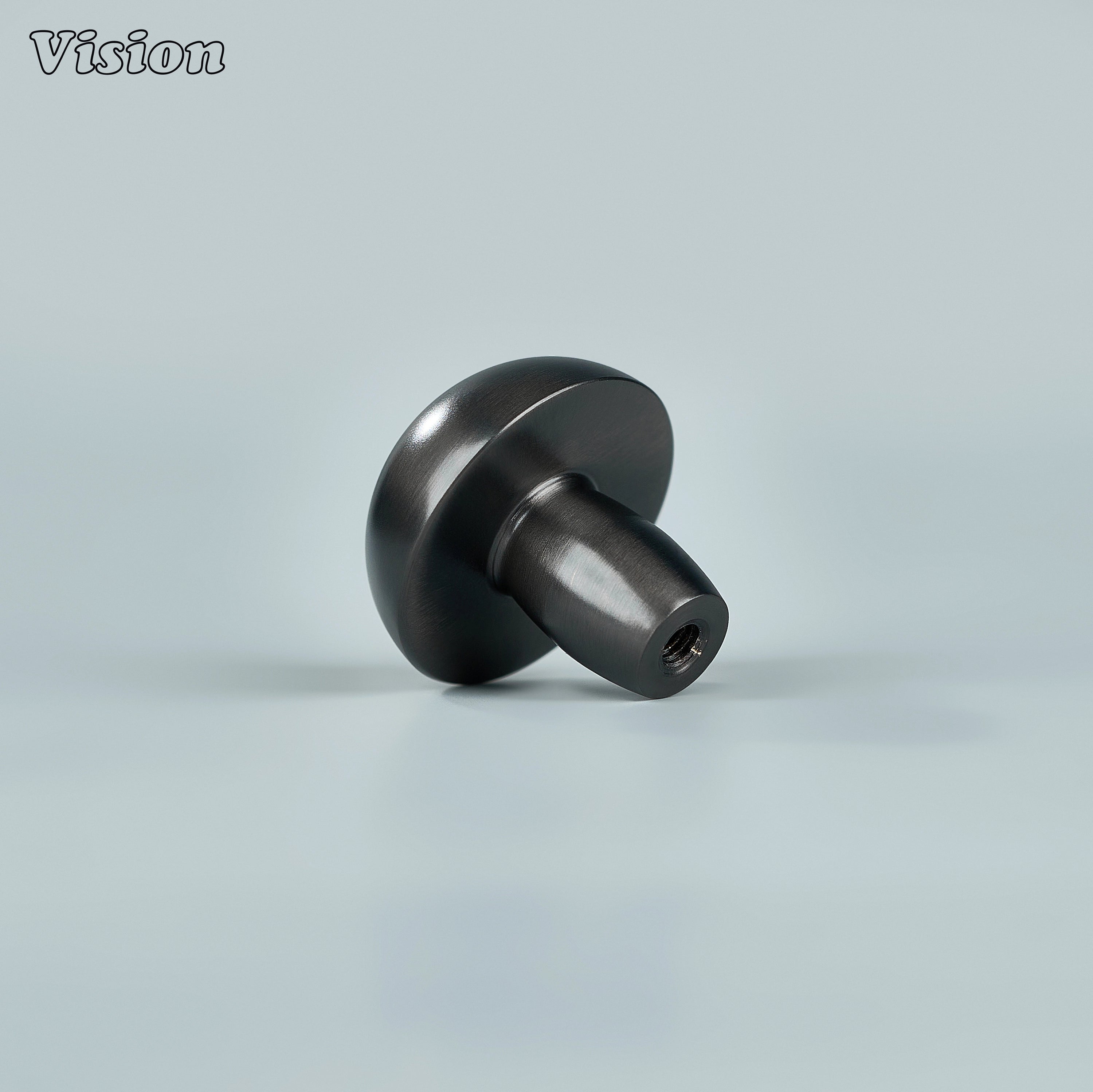 Solid brass Gunmetal cabinet knob featuring smooth mushroom profile for wardrobes and dresser furniture