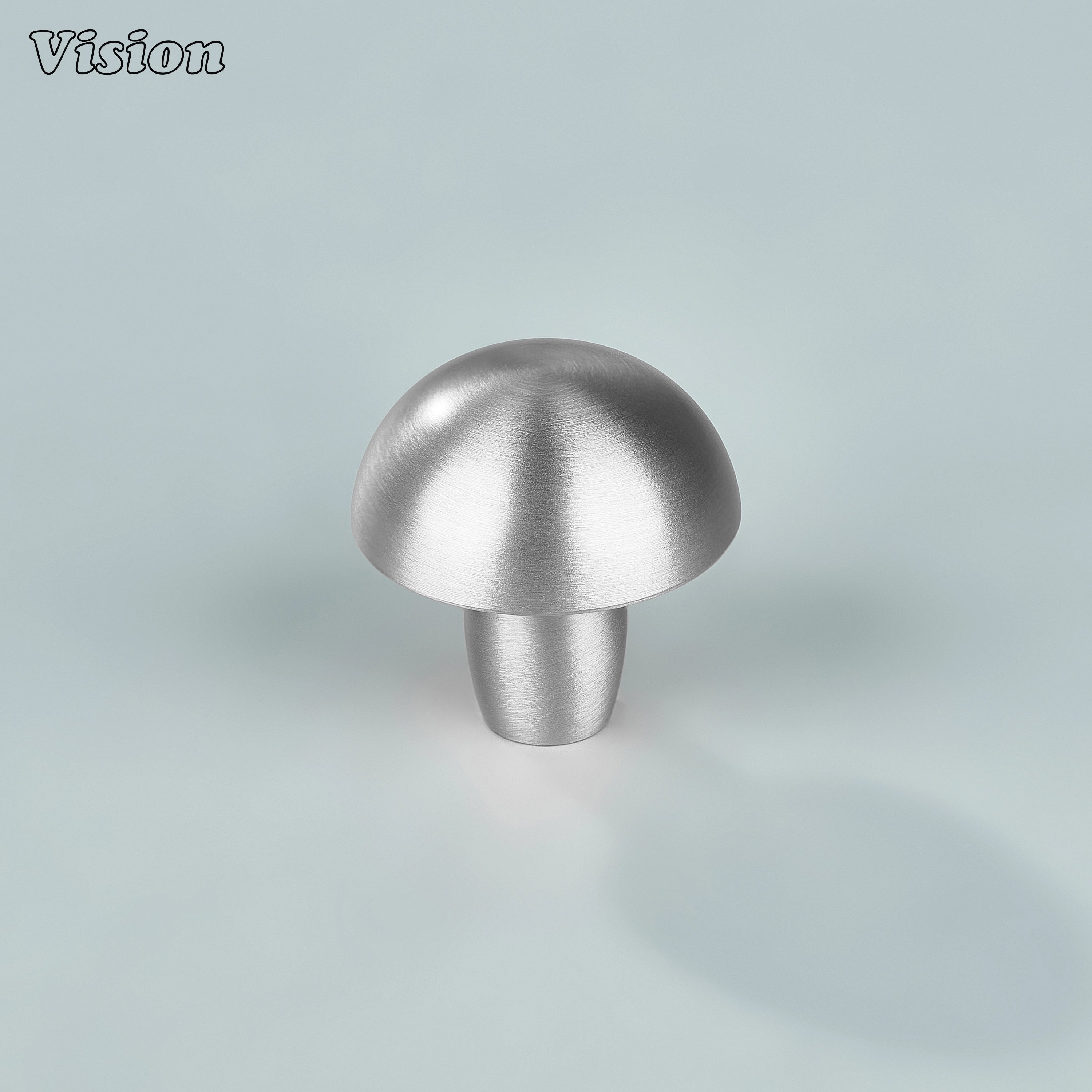 Premium Silver cabinet knob with rounded mushroom design for contemporary kitchen cupboards and furniture