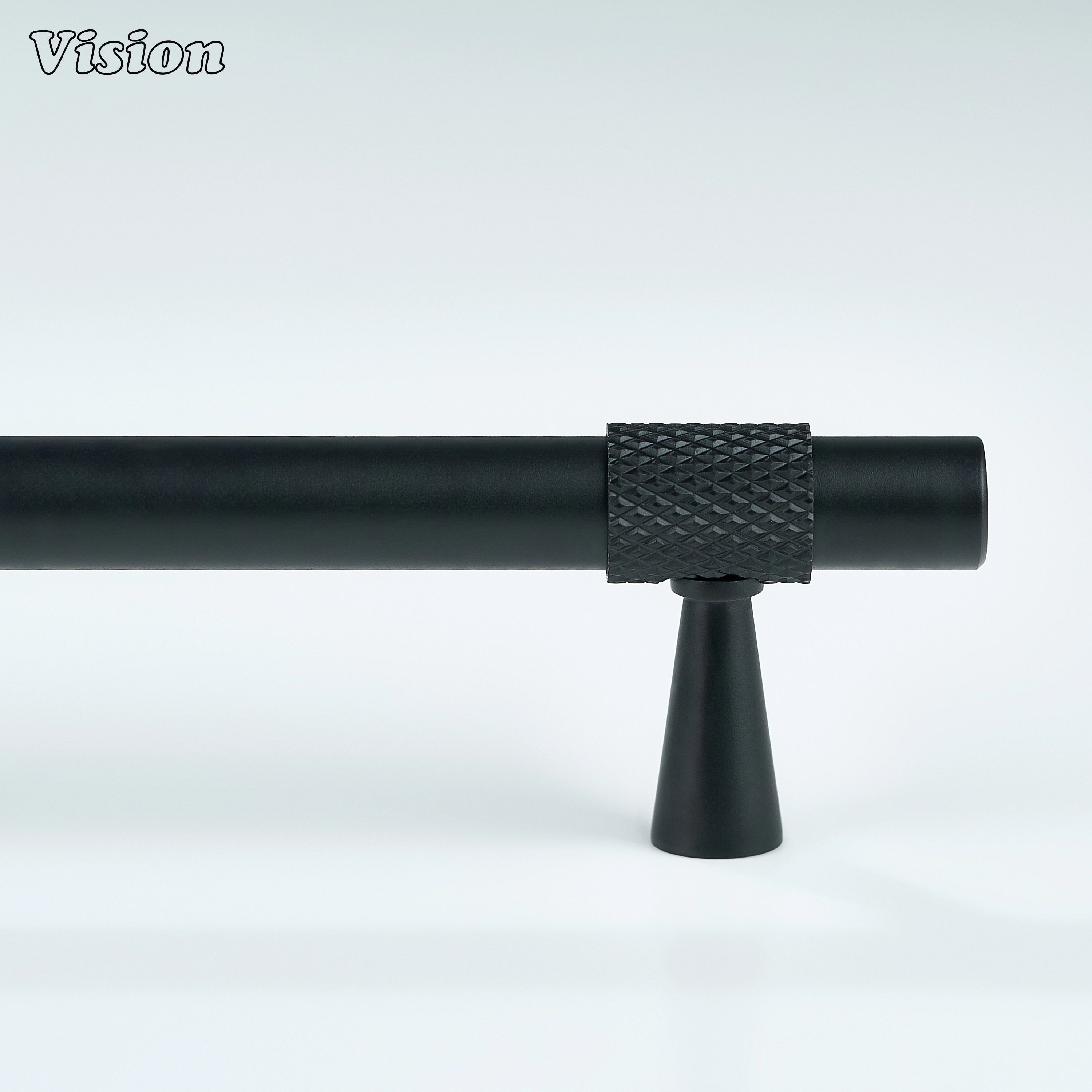 Contemporary Black cabinet handle with minimal profile for cabinets.