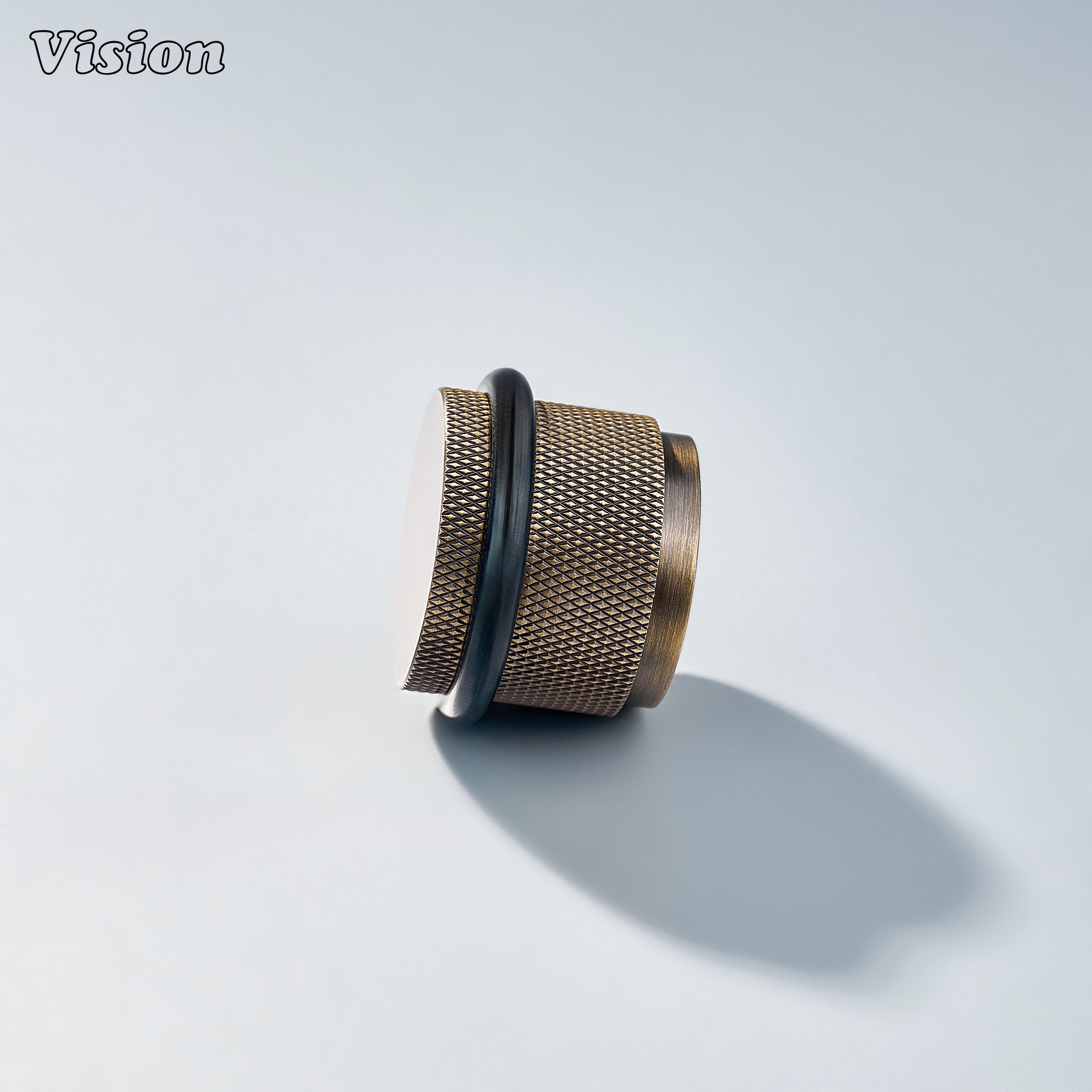 Heavy-duty Antique Bronze diamond knurled door stop designed for cabinetry, wardrobes, and entryways