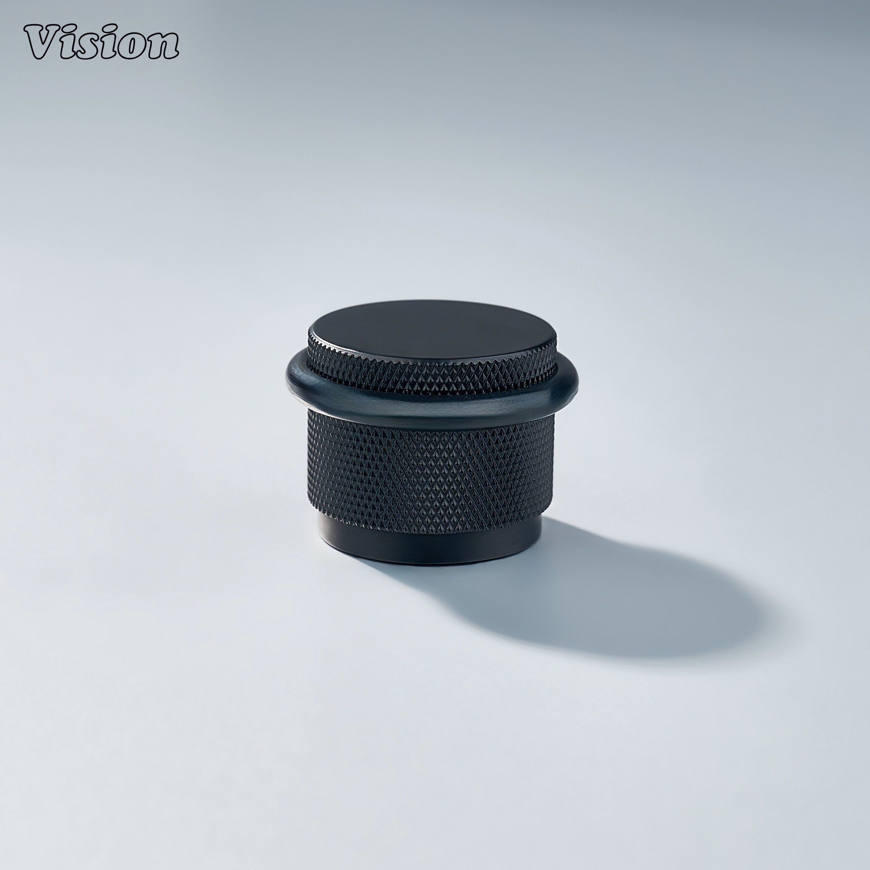 Premium Black brass door stop with knurled texture and impact-resistant bumper for office interiors