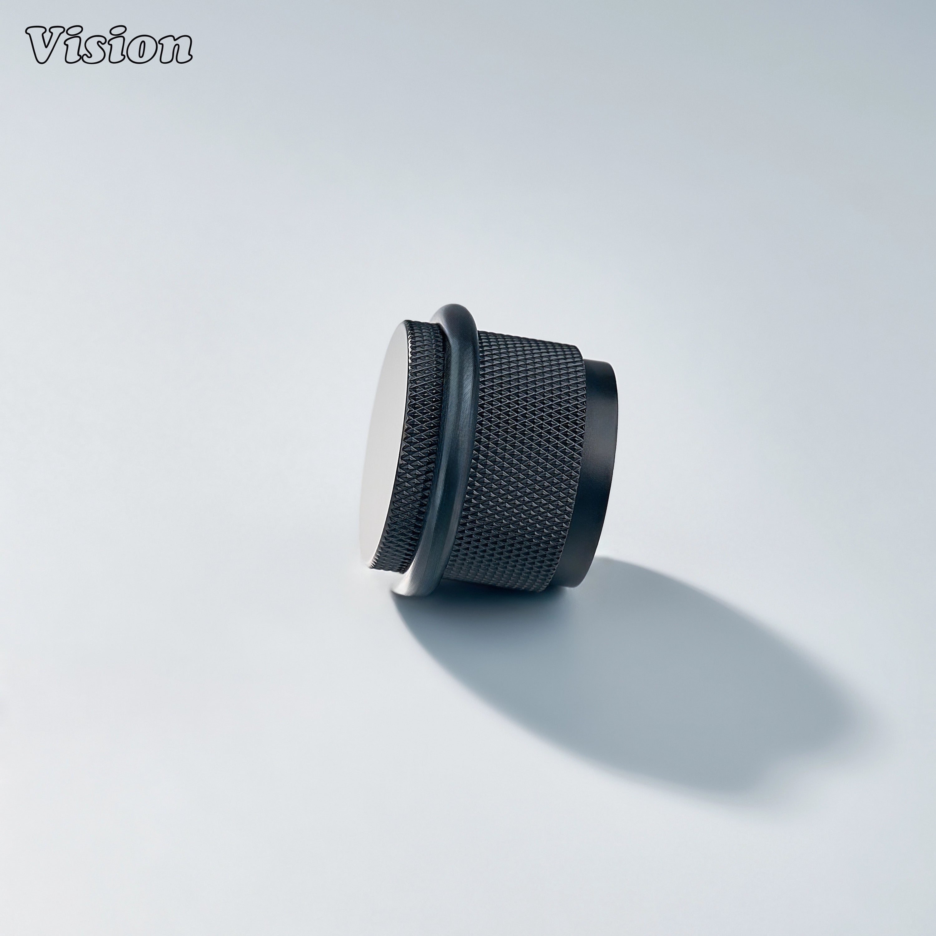 Heavy-duty Black diamond knurled door stop designed for cabinetry, wardrobes, and entryways