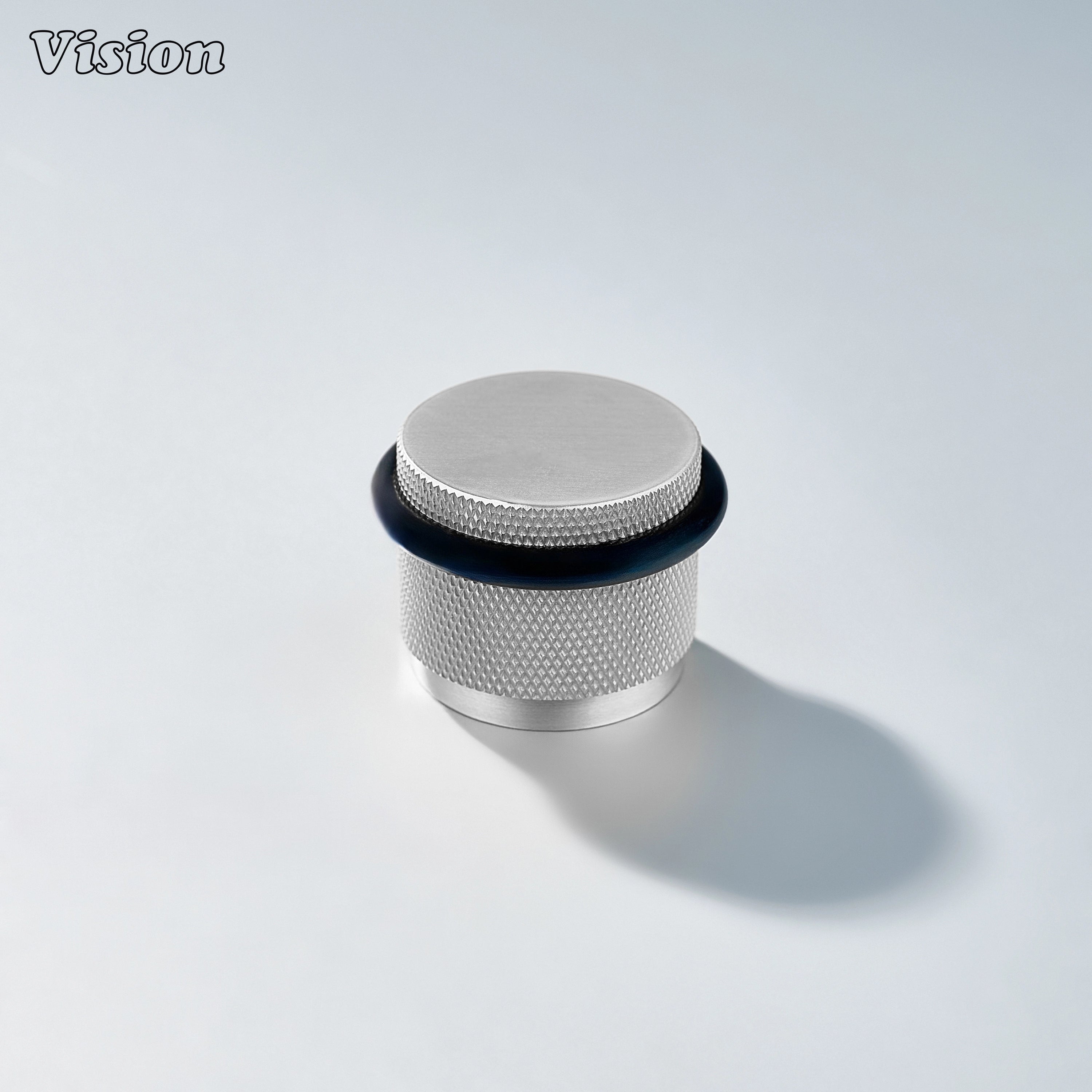 Premium Silver brass door stop with knurled texture and impact-resistant bumper for office interiors