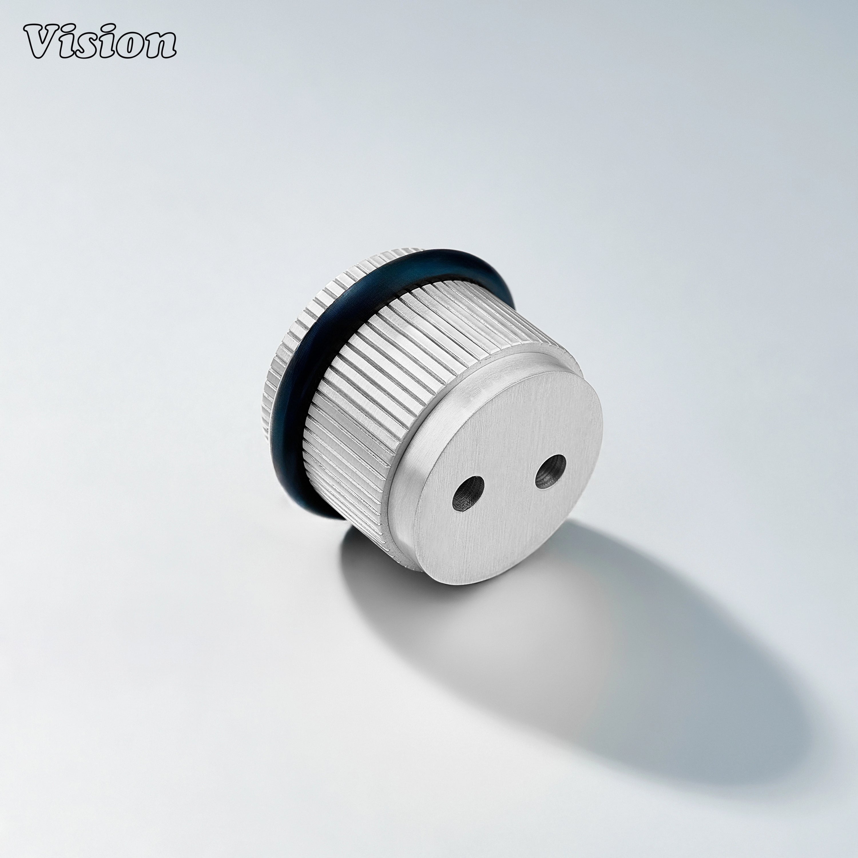 Architectural Silver brass door stop with linear texture and rubber guard for modern residential spaces