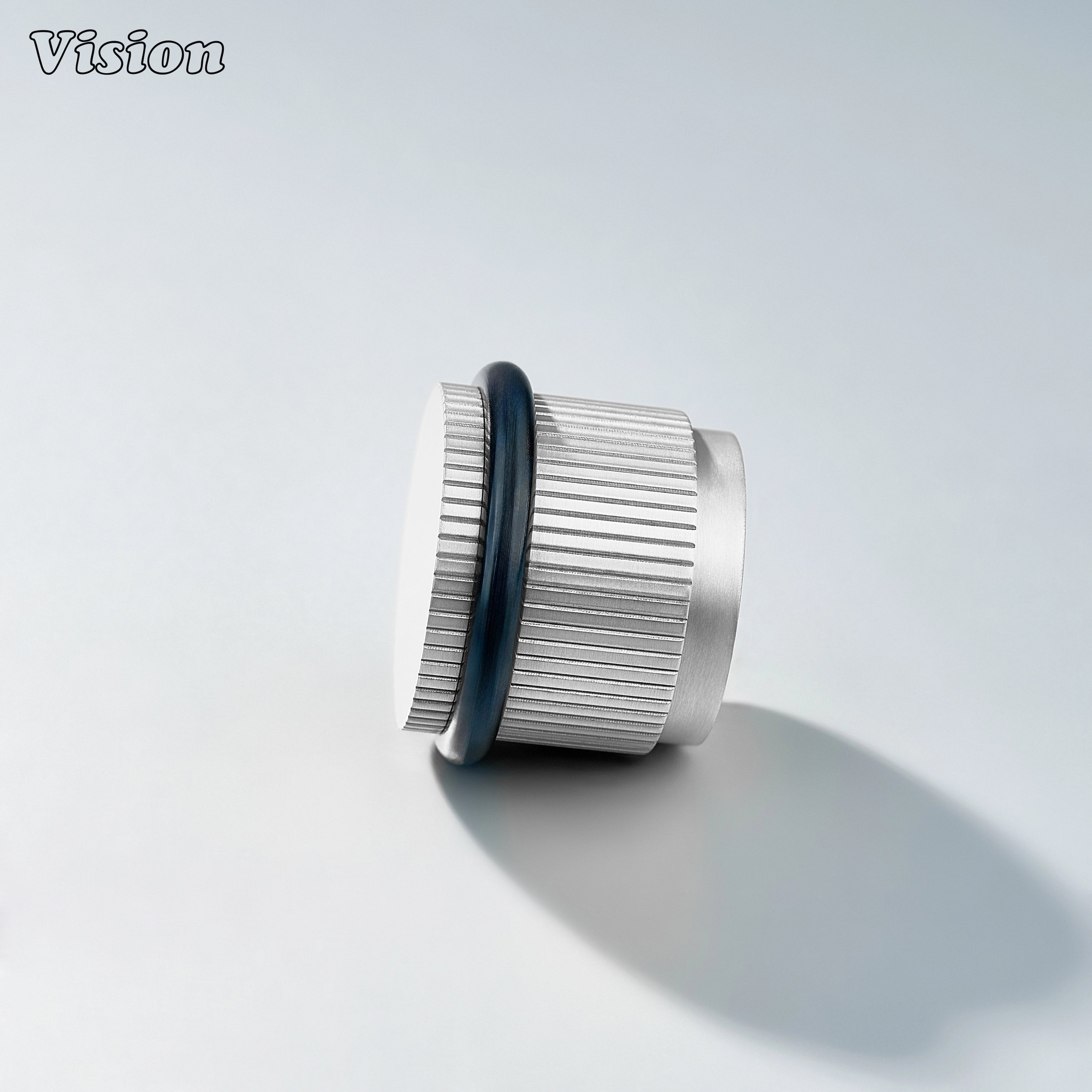 Heavy-duty Silver solid brass door stop with precision linear knurling for entryways and wardrobes