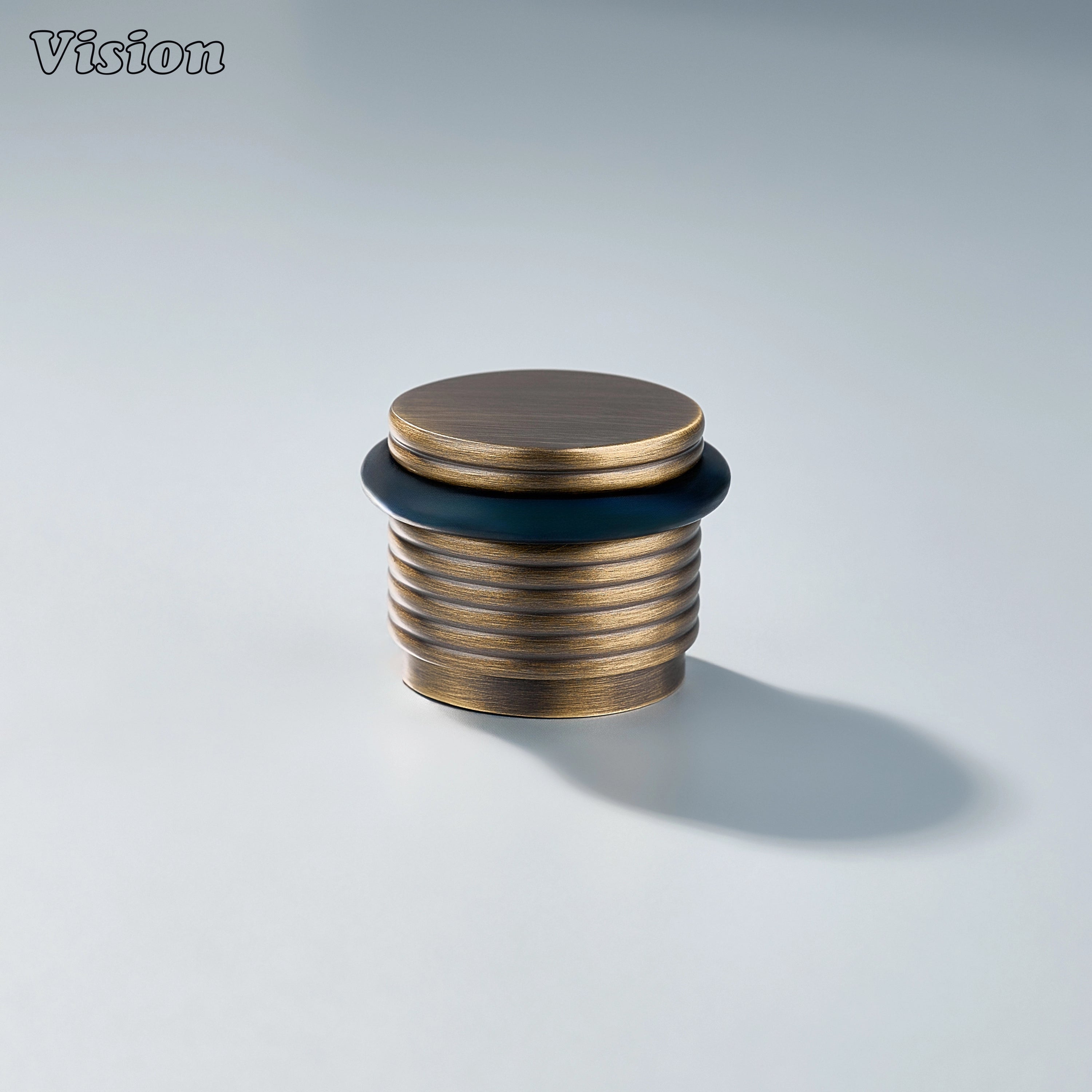 Premium Antique Bronze door stop with concentric ridges and impact-resistant rubber ring for office spaces