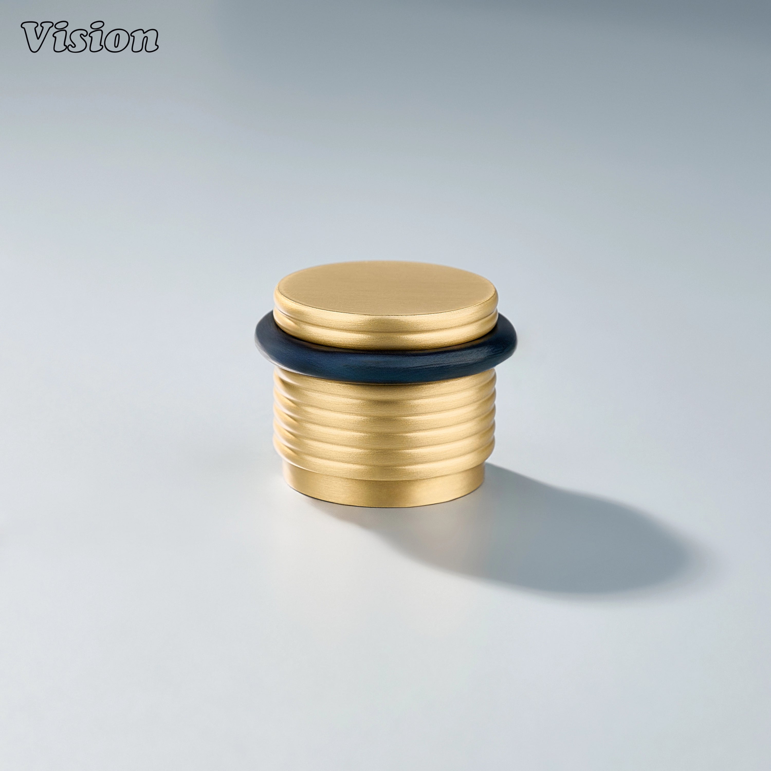 Premium Gold door stop with concentric ridges and impact-resistant rubber ring for office interiors