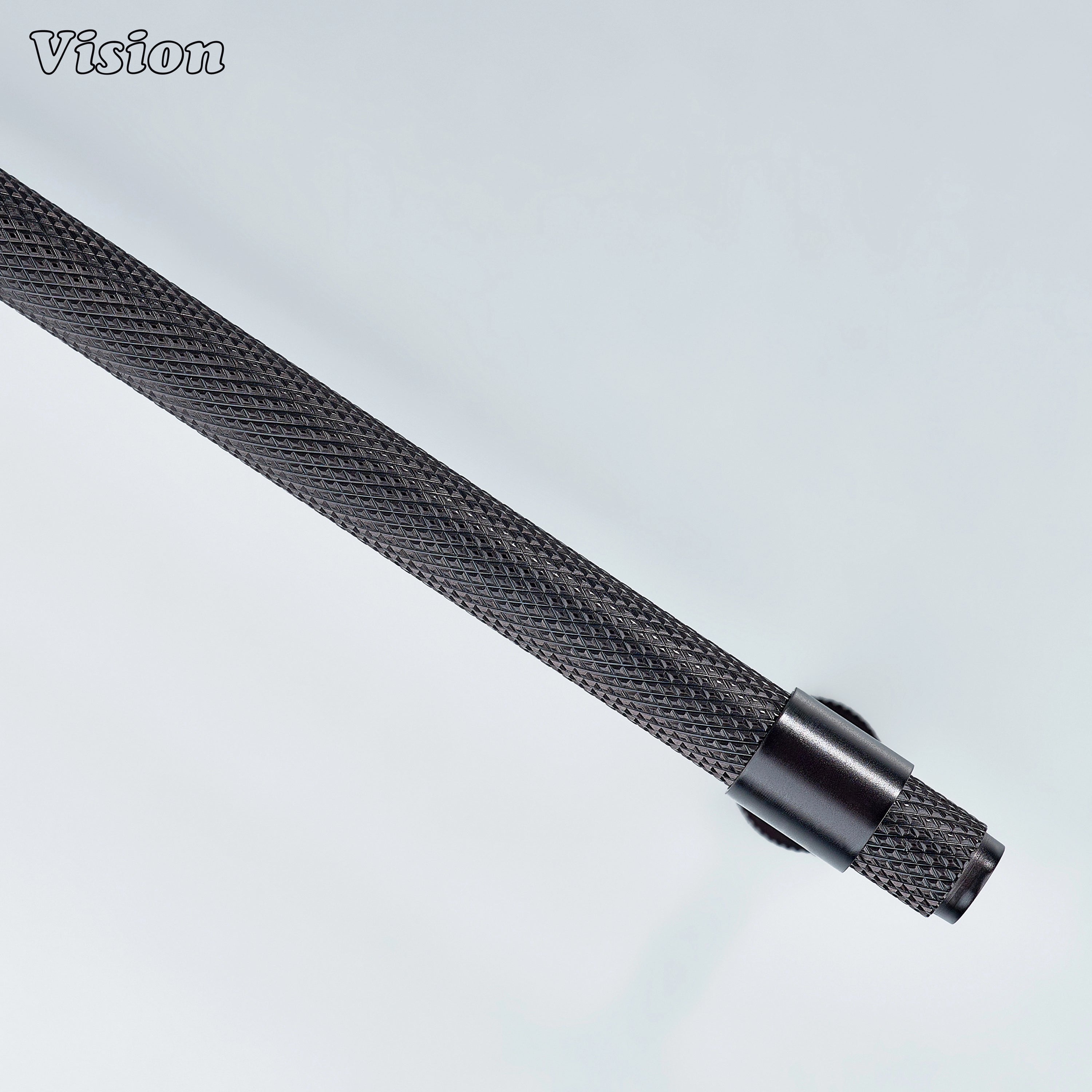 Modern oil rubbed bronze Azure knurled ringed handle used for vanity drawers.
