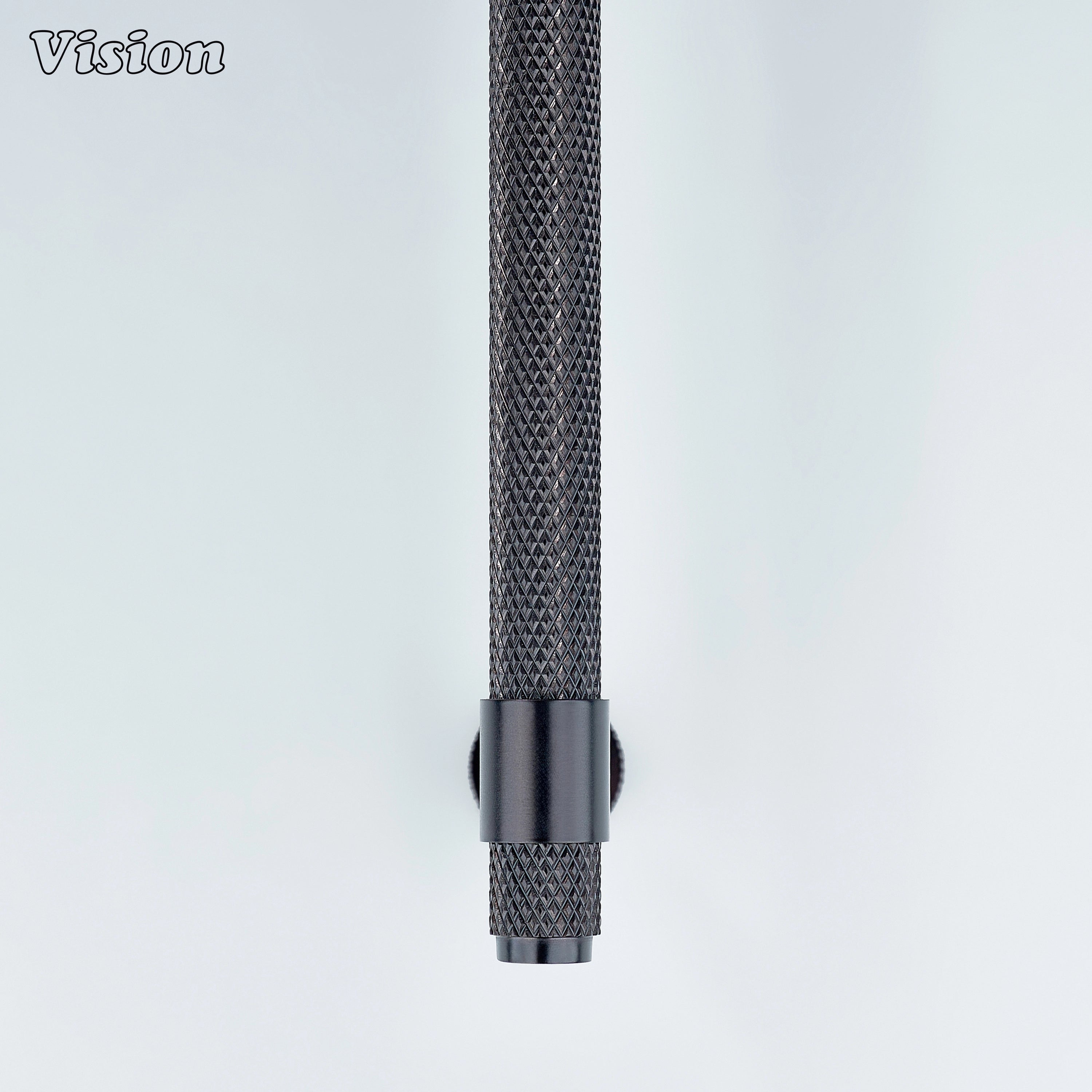 Modern oil rubbed bronze Azure knurled ringed handle used for modular kitchen units.