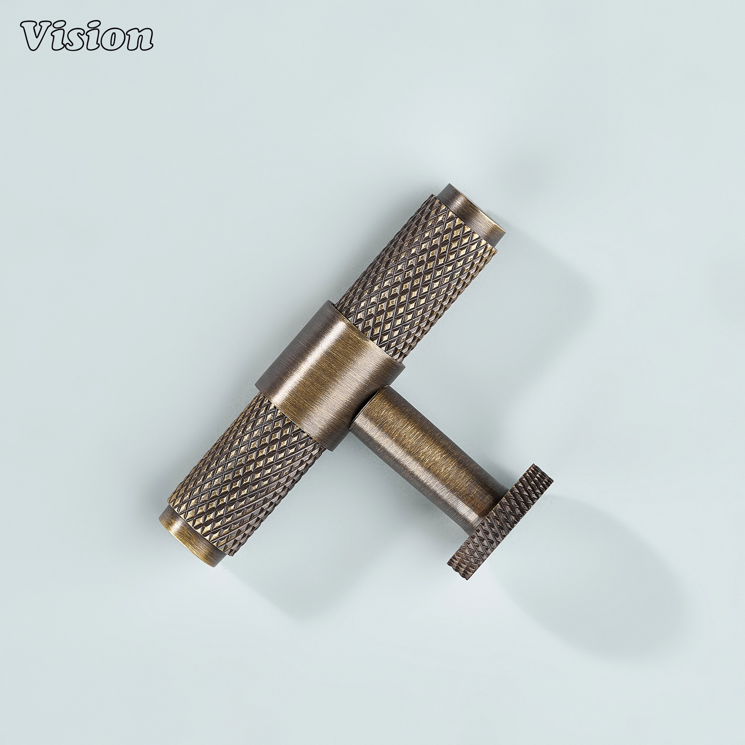 Modern antique bronze Azure T-knob used for bathroom cabinets.