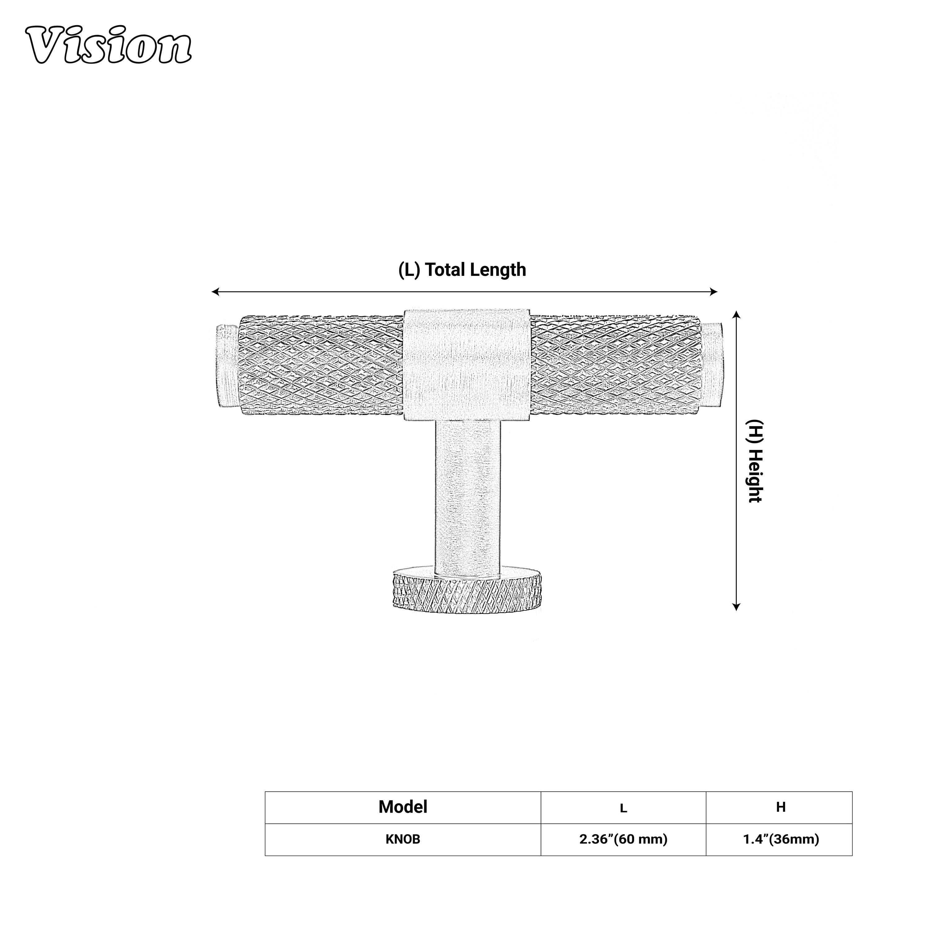 Stylish antique bronze brass T-knob for furniture drawers.