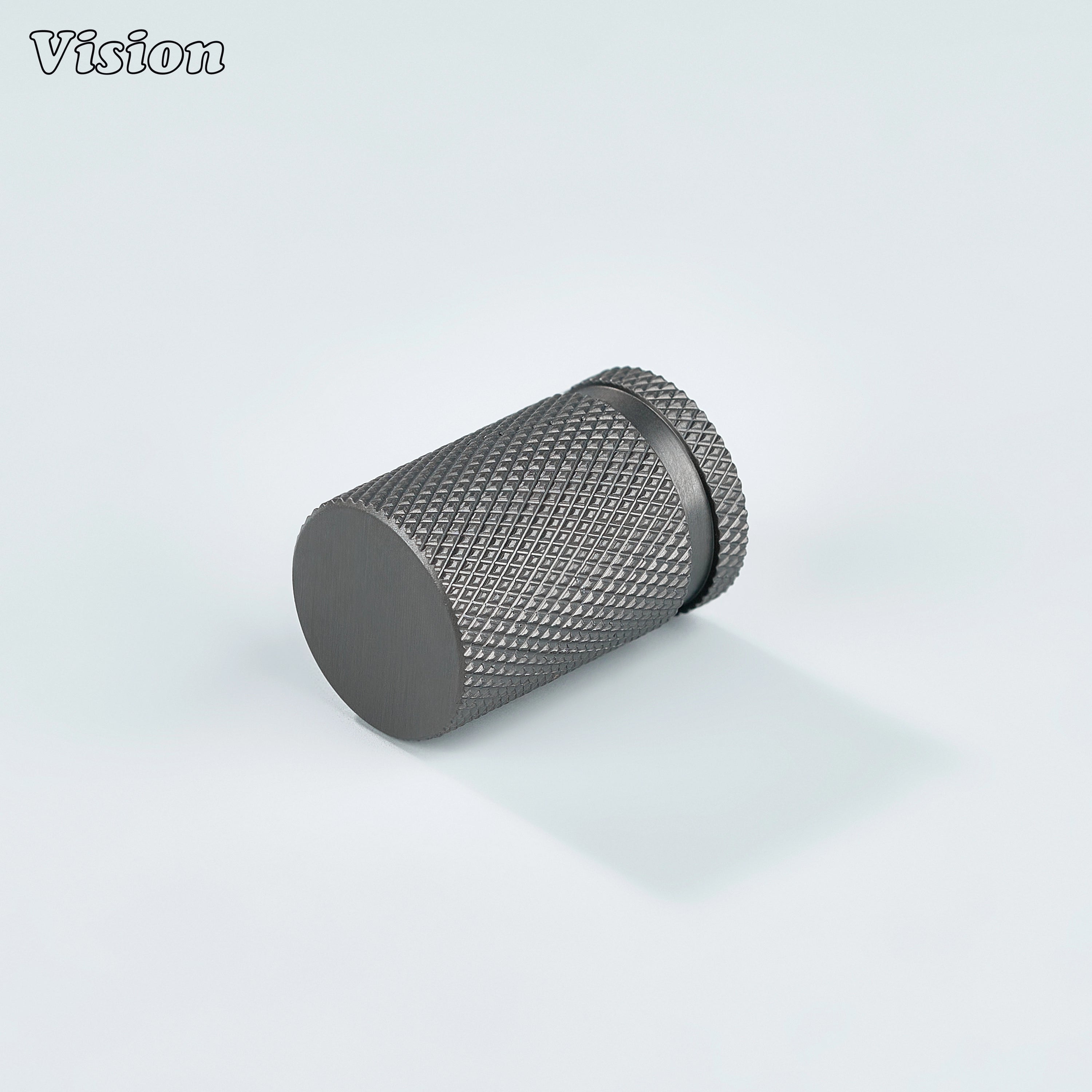 Modern gunmetal brass knurled cylinder knob for kitchen cabinets