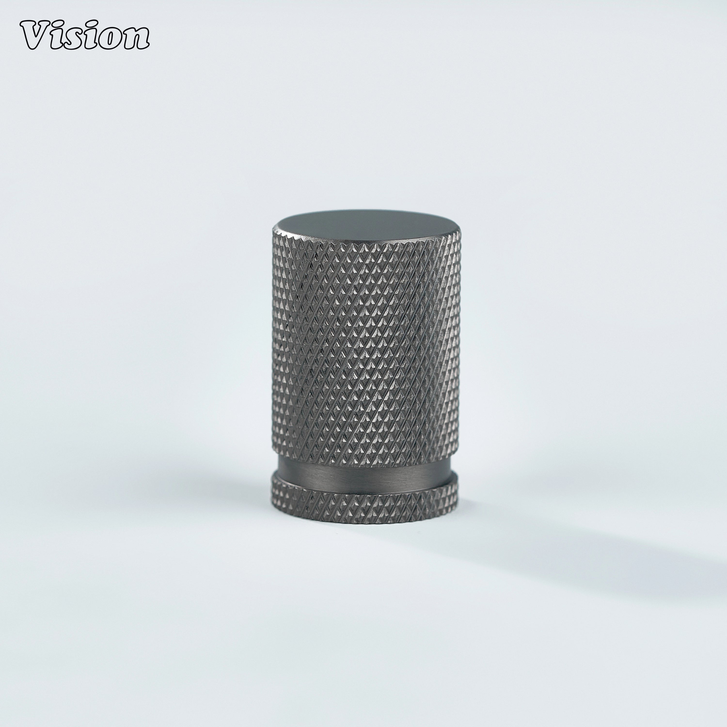Solid brass gunmetal knurled knob for cupboards and furniture