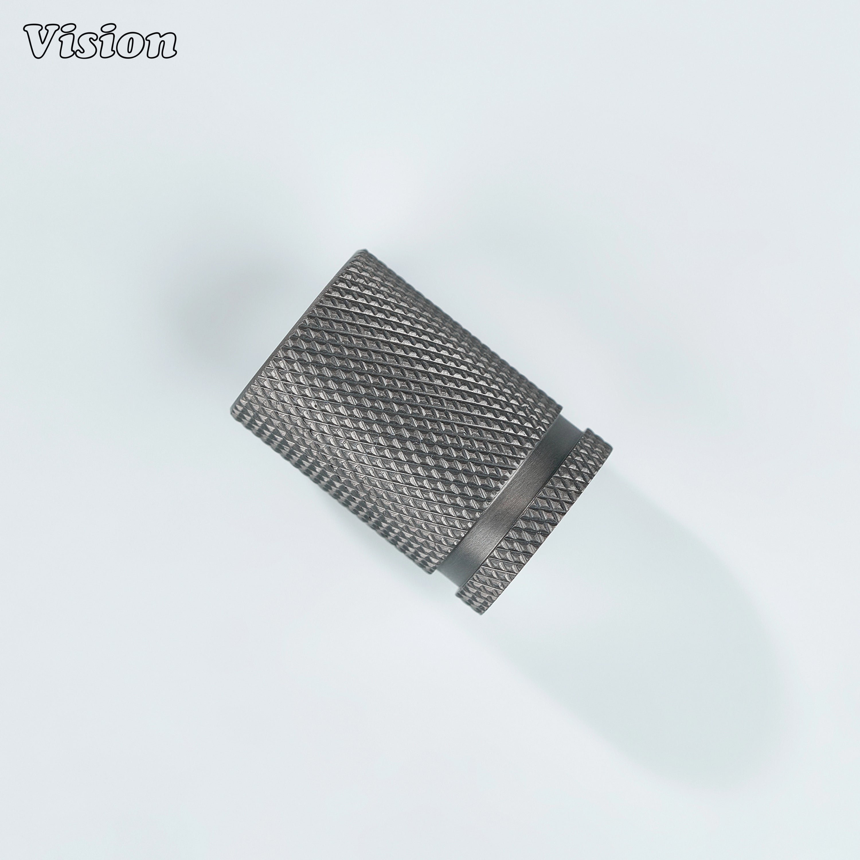 Premium gunmetal brass knob with linear knurling for cabinets