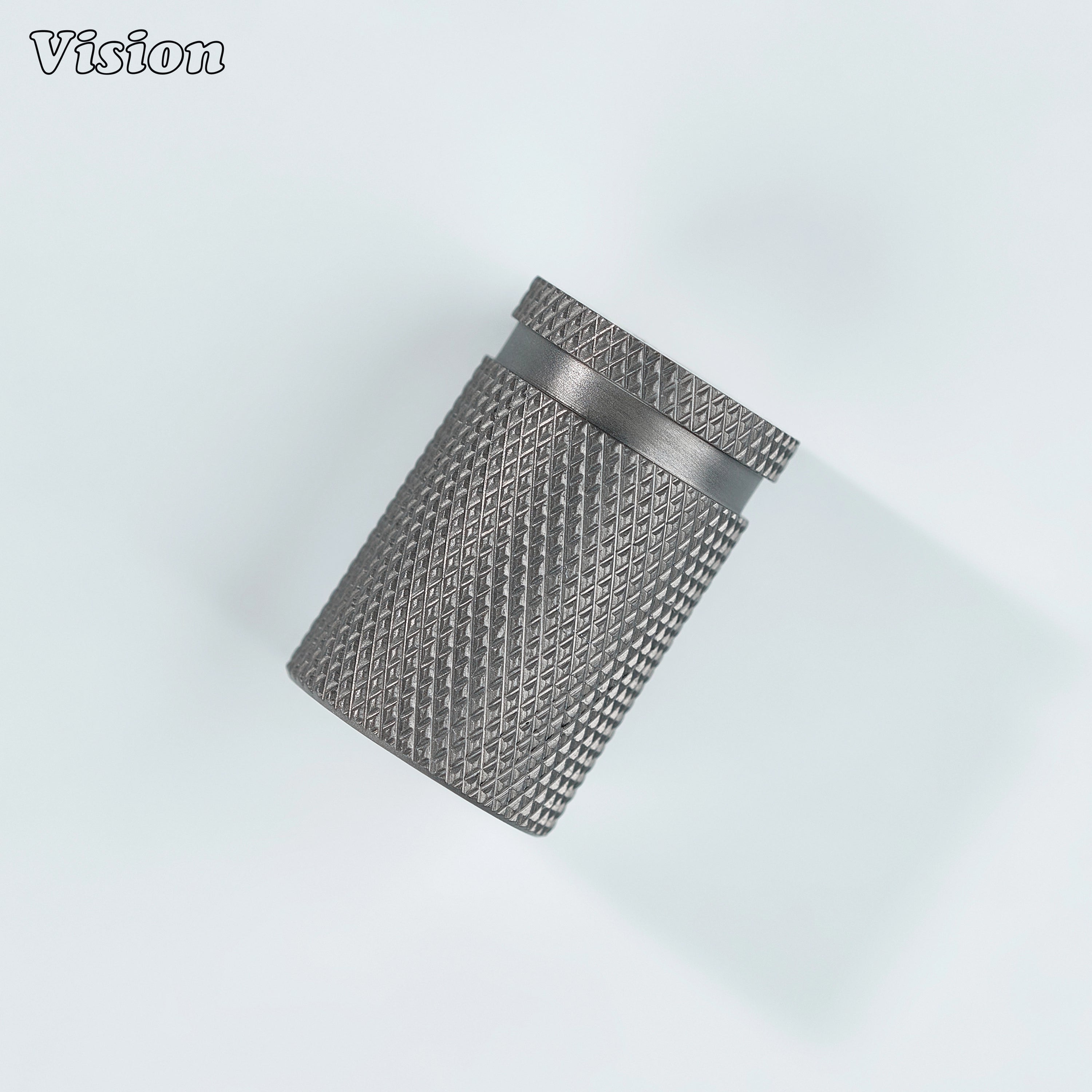 Elegant gunmetal Azure cylinder knob used for dressers and vanities