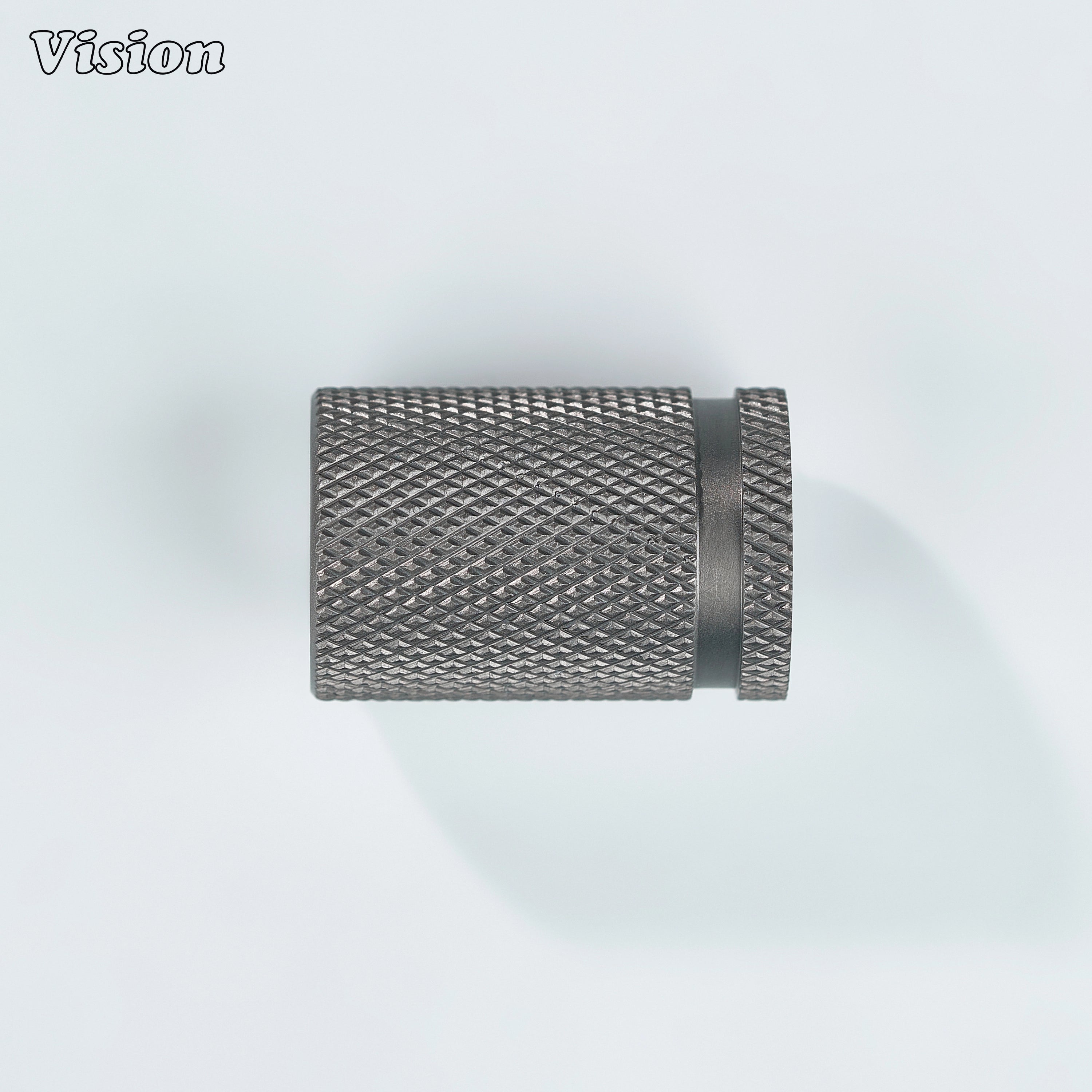 Sleek gunmetal knurled brass knob for wardrobes and cupboards