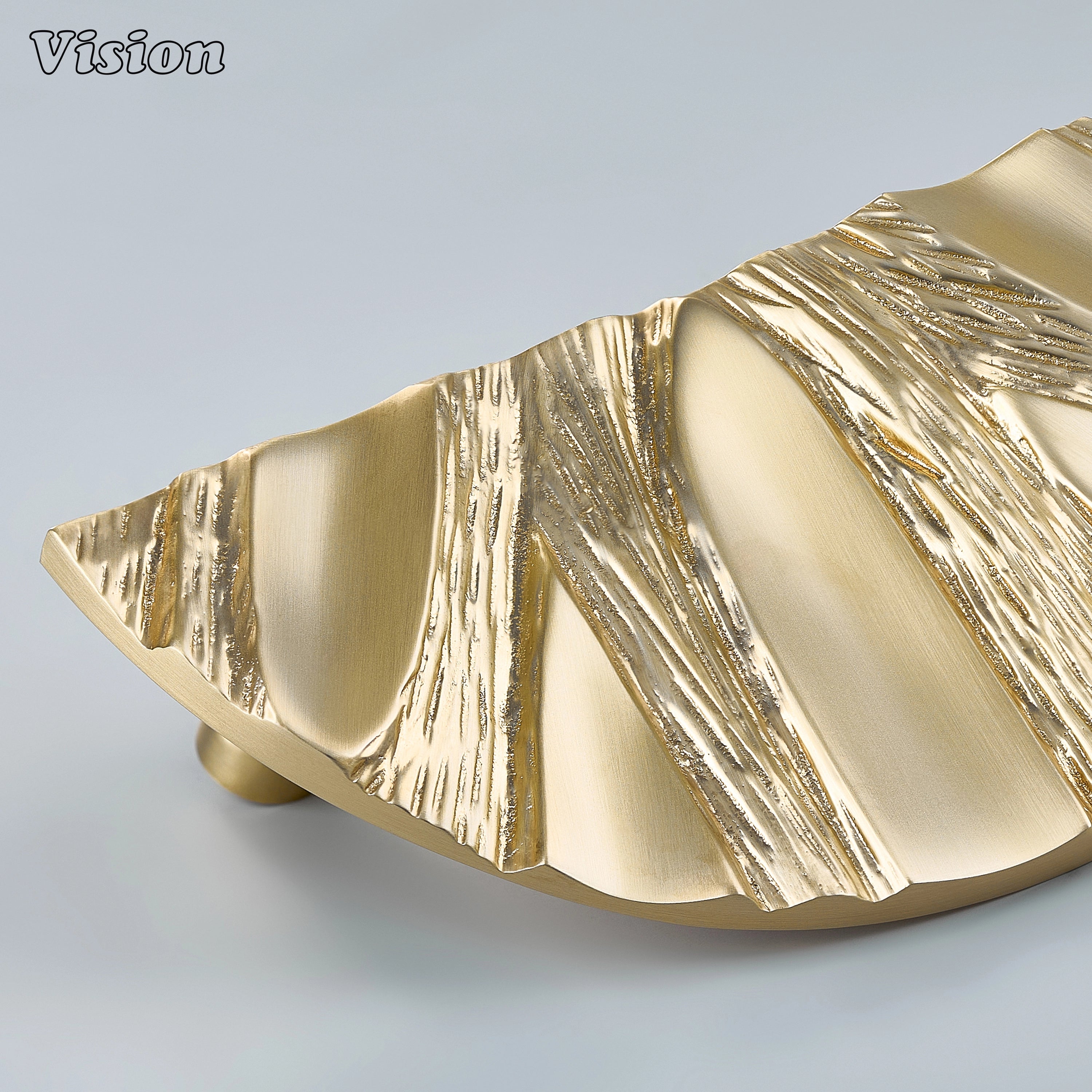 Handcrafted Gold solid brass door handle with textured sculptural surface for residential entry doors and custom interiors.