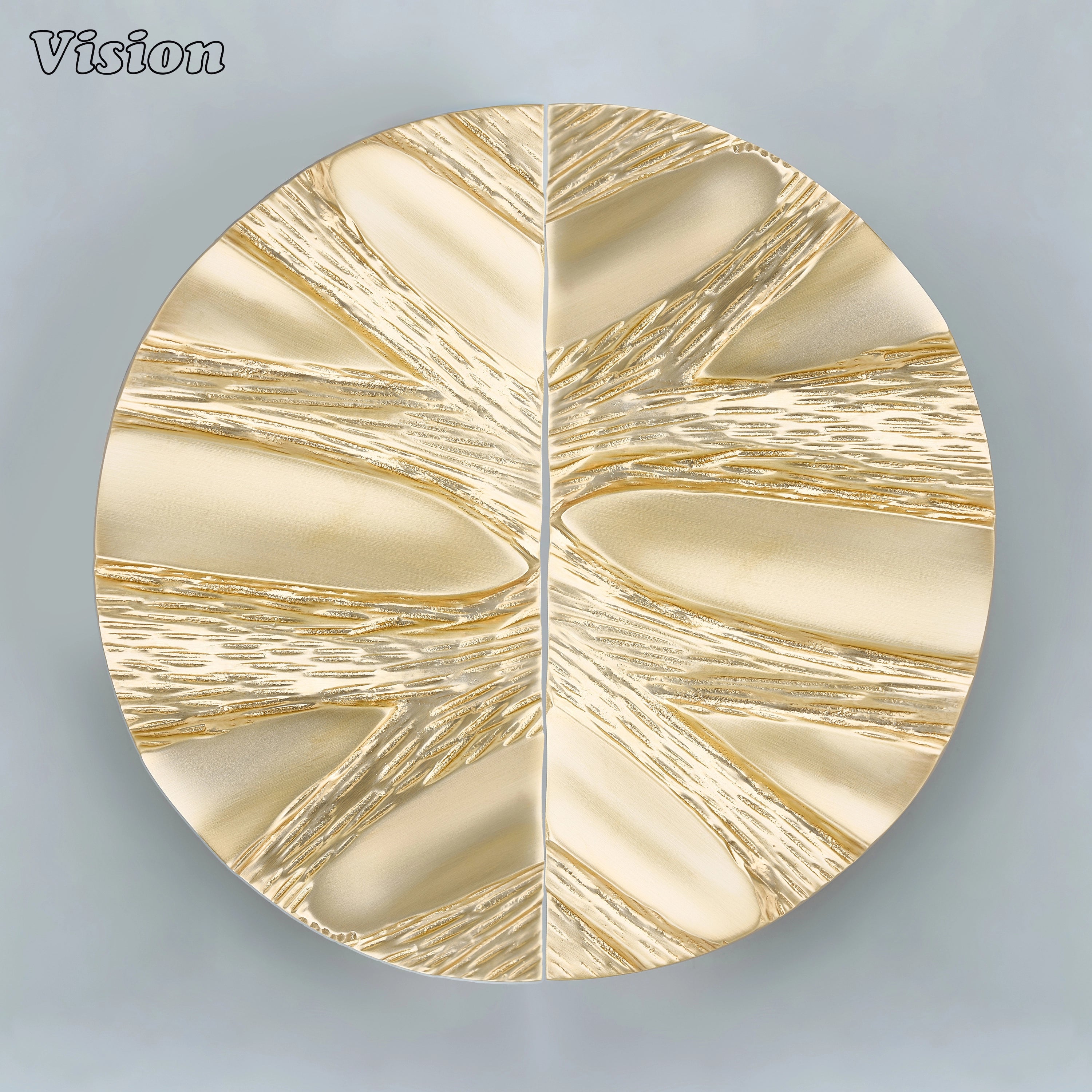 Gold premium brass pull handle with organic carved texture for contemporary interior doors and feature entrances.