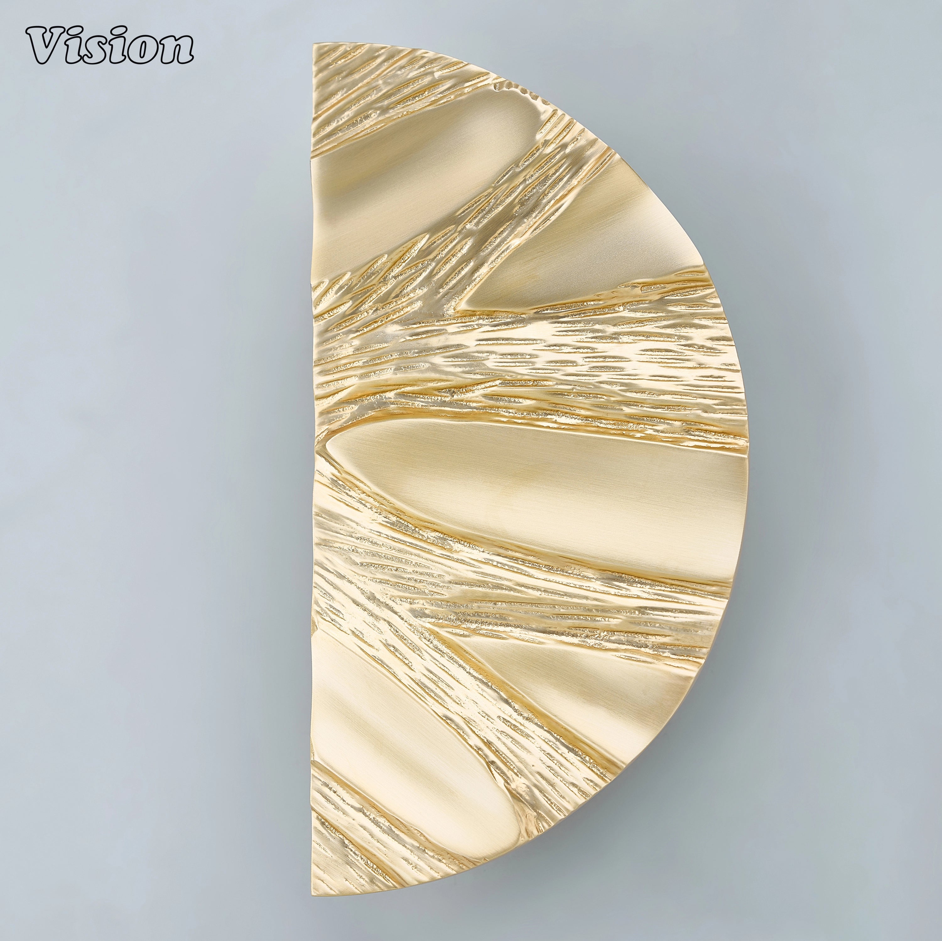 Modern Gold solid brass door handle with artistic bark texture for designer residential and commercial doors.