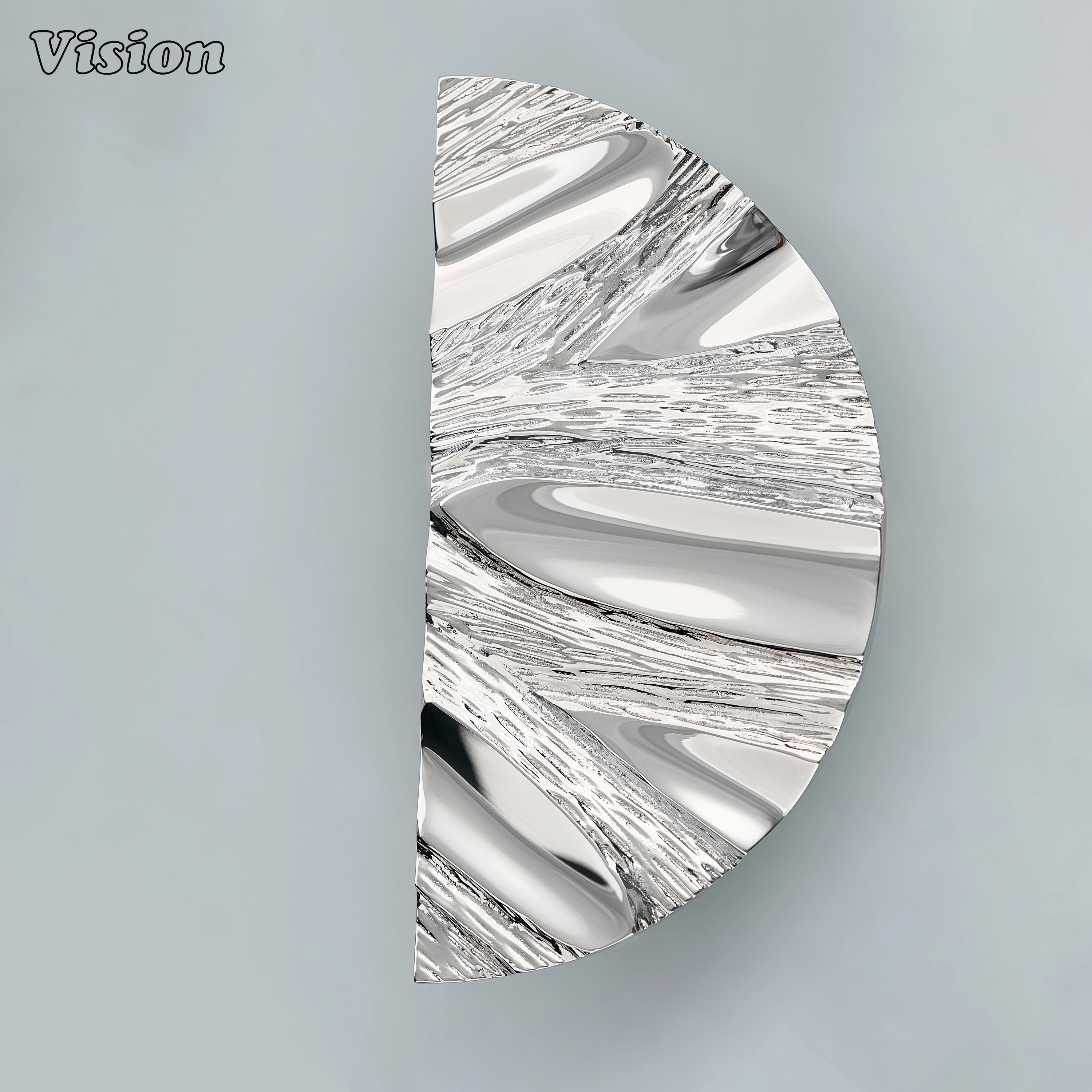 Luxury Polished Nickel semi circle pull for premium residential entrance doors.