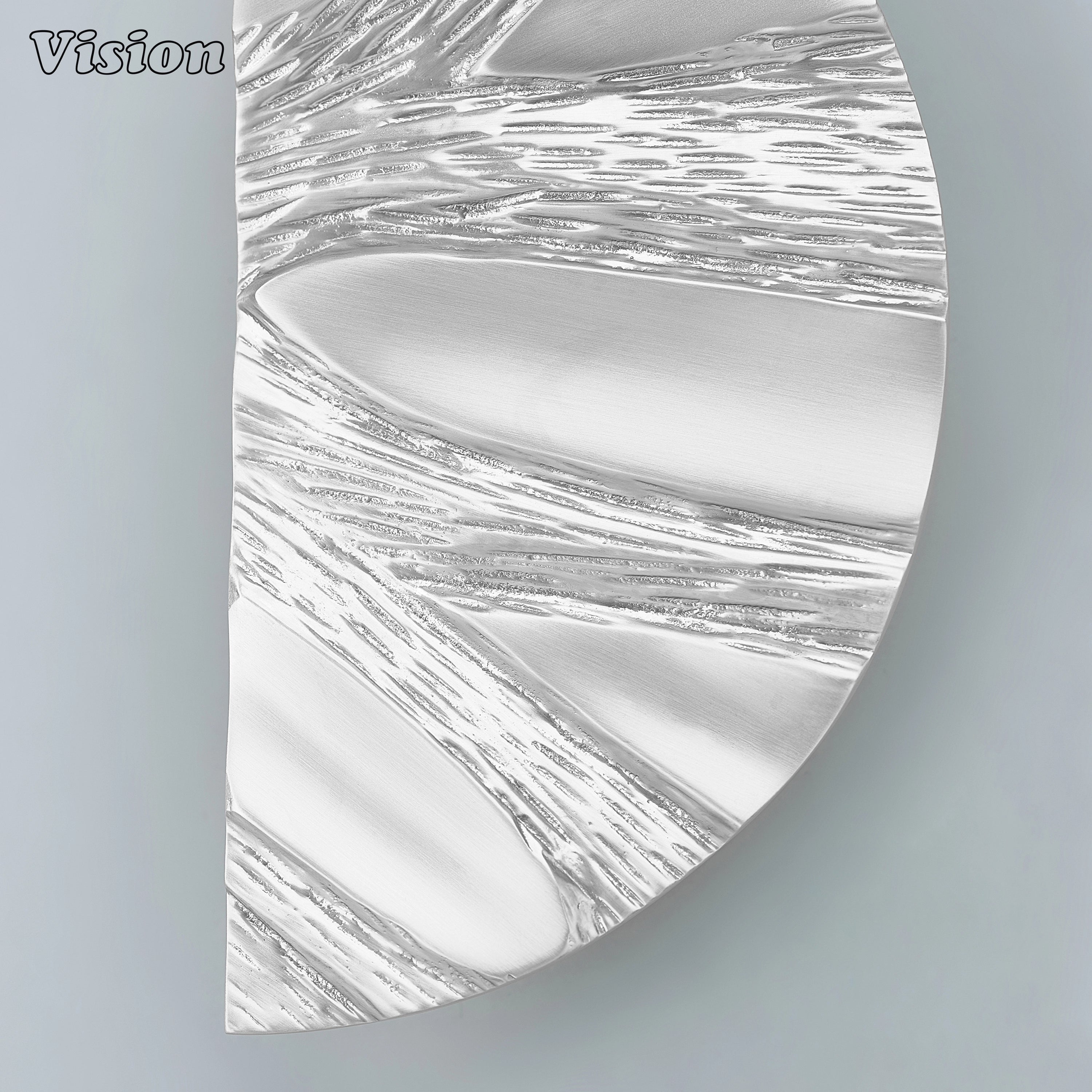 Decorative Silver semi circle solid brass handle for designer architectural spaces.