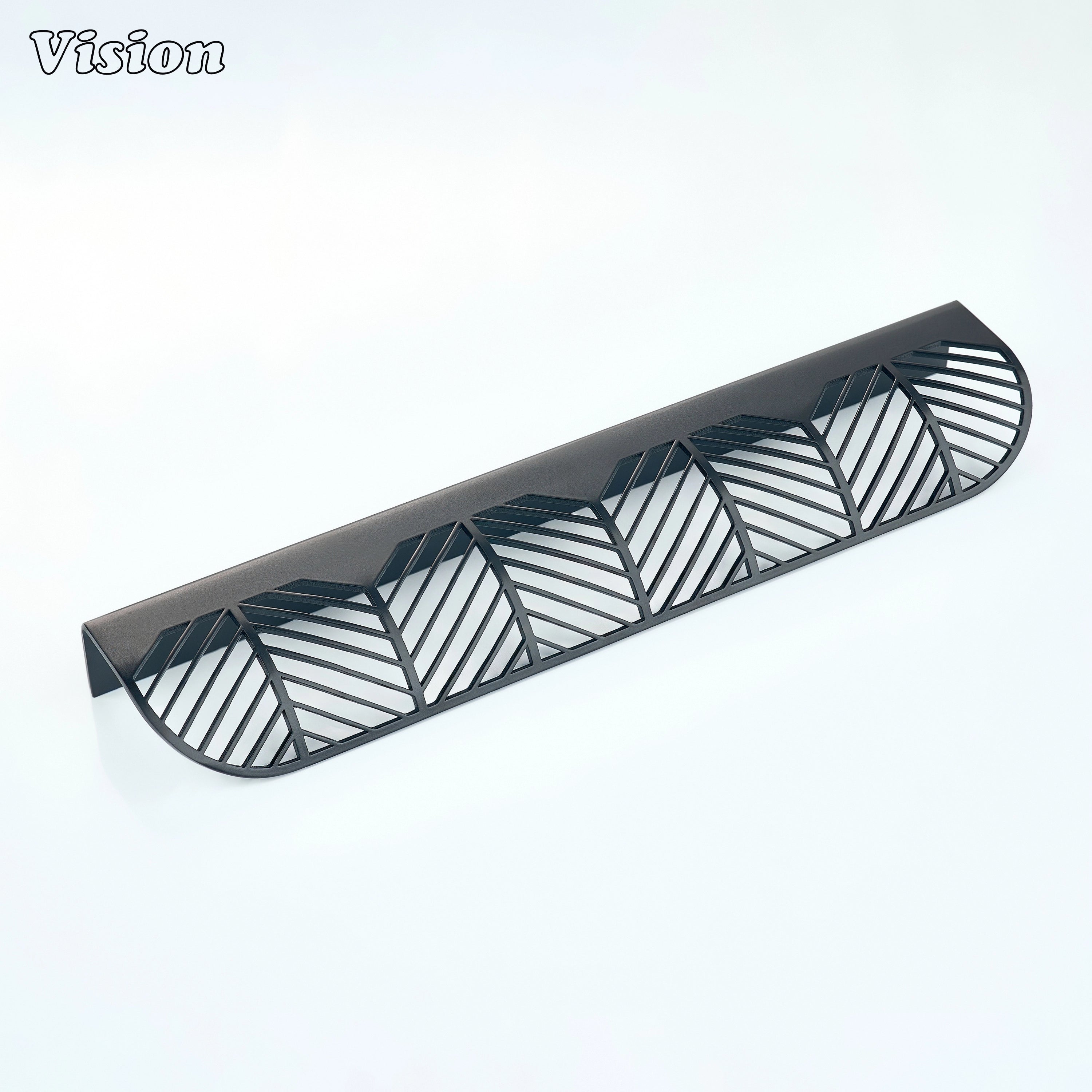 Cabinet handle with plain profile in Black finish for furniture drawers