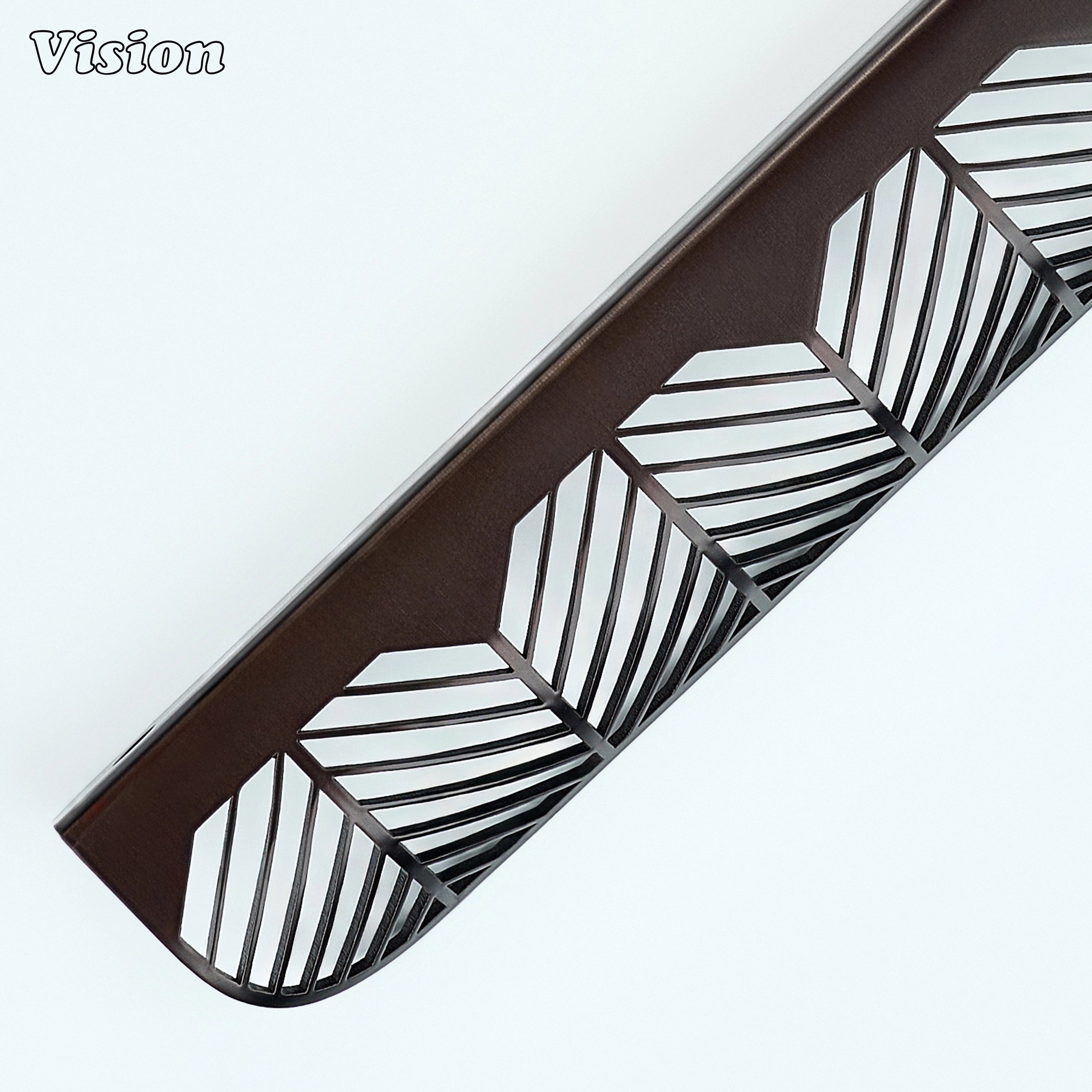 Oil Rubbed Bronze finish cabinet handle featuring leaf cut design