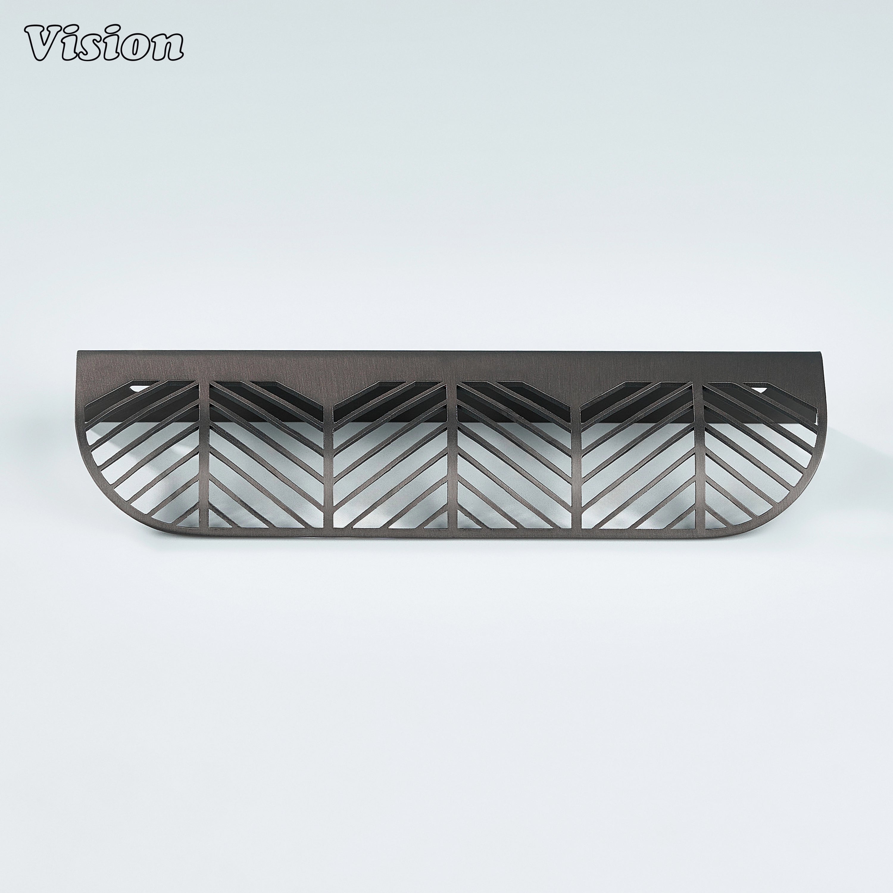 Plain brass cabinet handle in Gunmetal with cut detailing for wardrobes