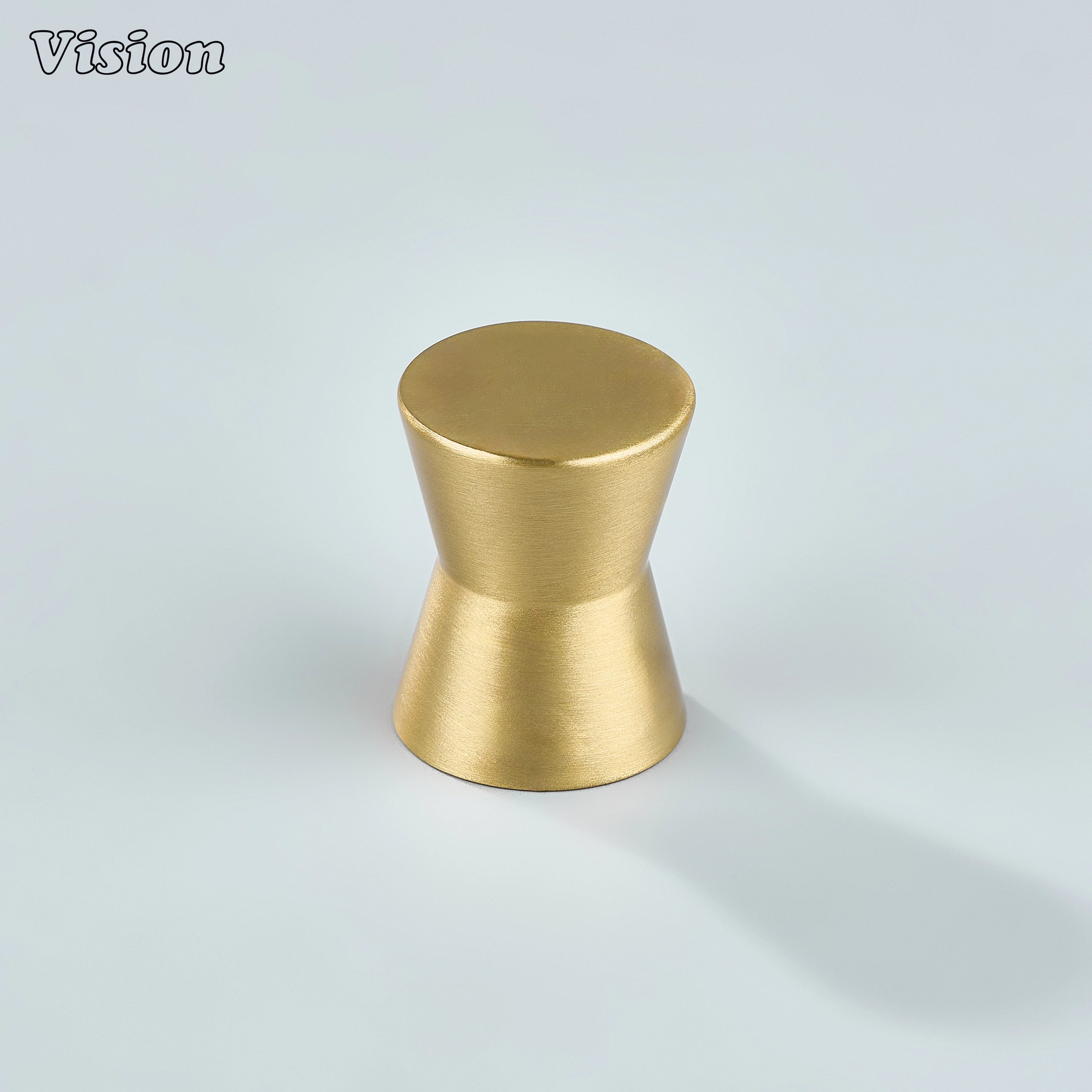 Modern cabinet knob in Gold solid brass with plain surface for kitchen storage cabinets