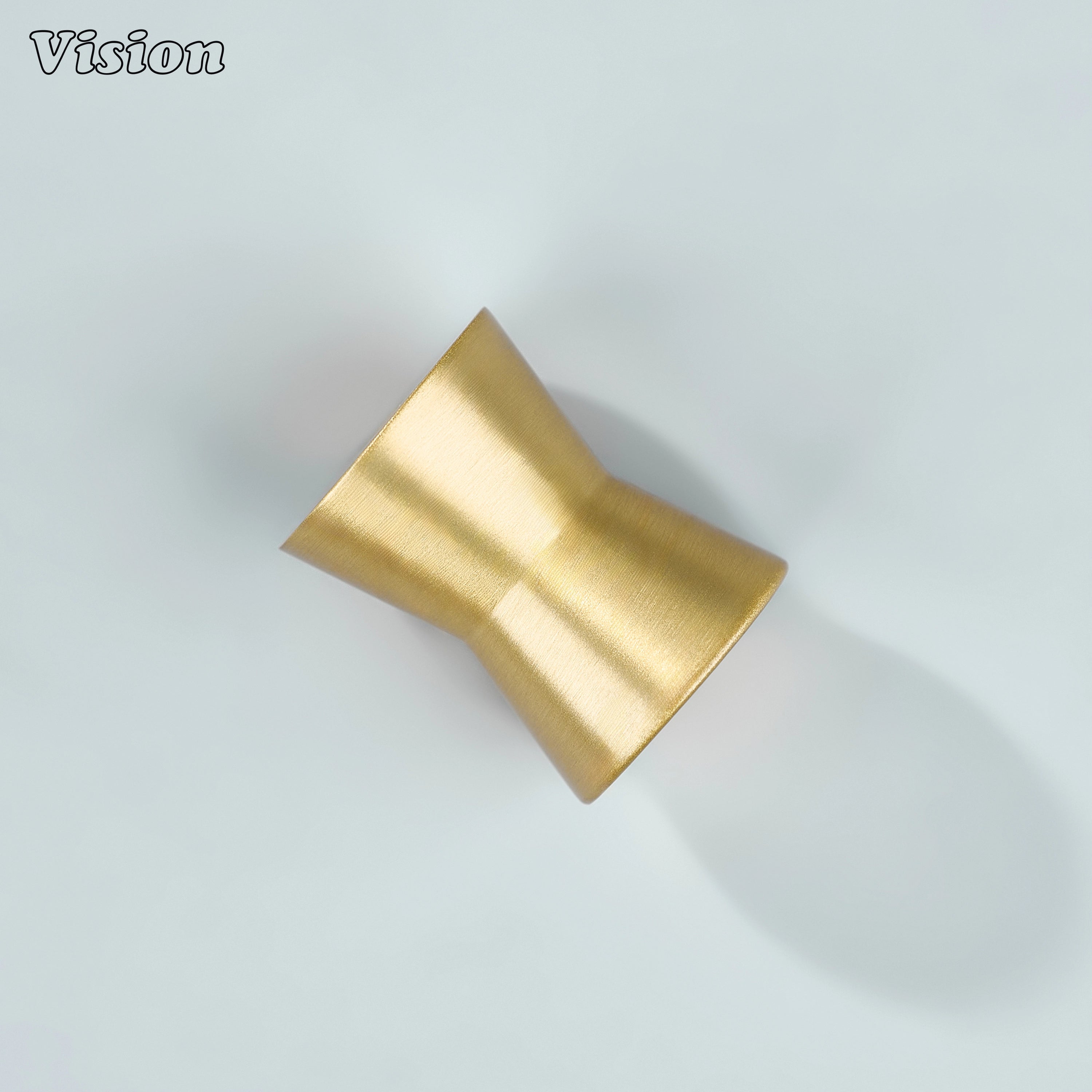 Tapered round cabinet knob in Gold solid brass designed for wardrobes and cupboards