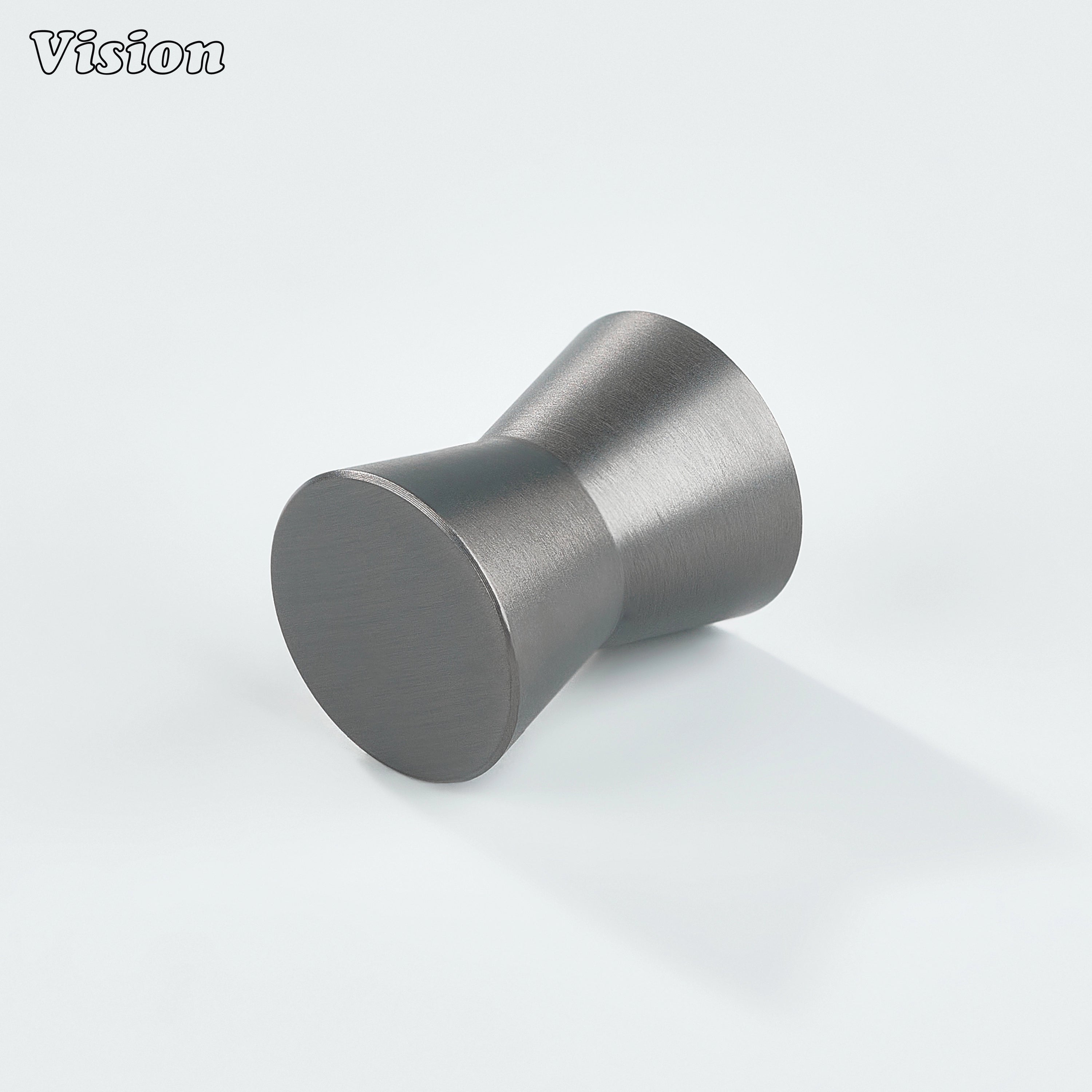 Solid brass cabinet knob with plain tapered diabolo profile in Gunmetal for kitchen cabinets